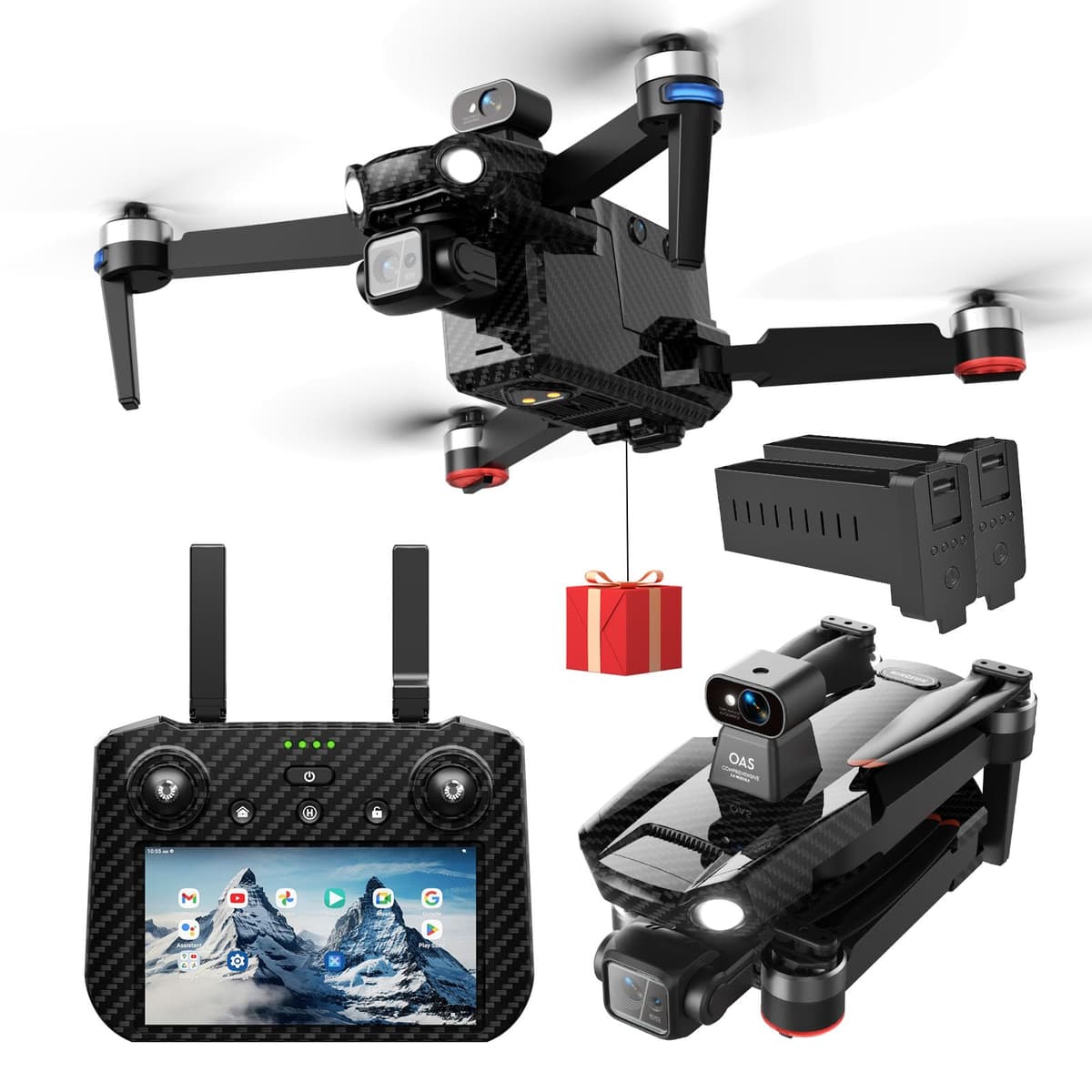 Bingchat AE Pro Max - Drone Profesional 4K con gimbal 3-ejes y Tablet controlador