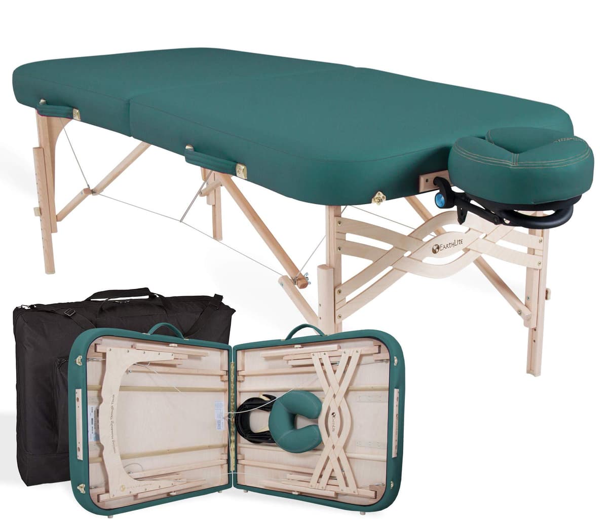 EarthLite Spirit Mesa de Masaje Portátil Paquete Premium 30/32 x 73" Teal 26717FLX