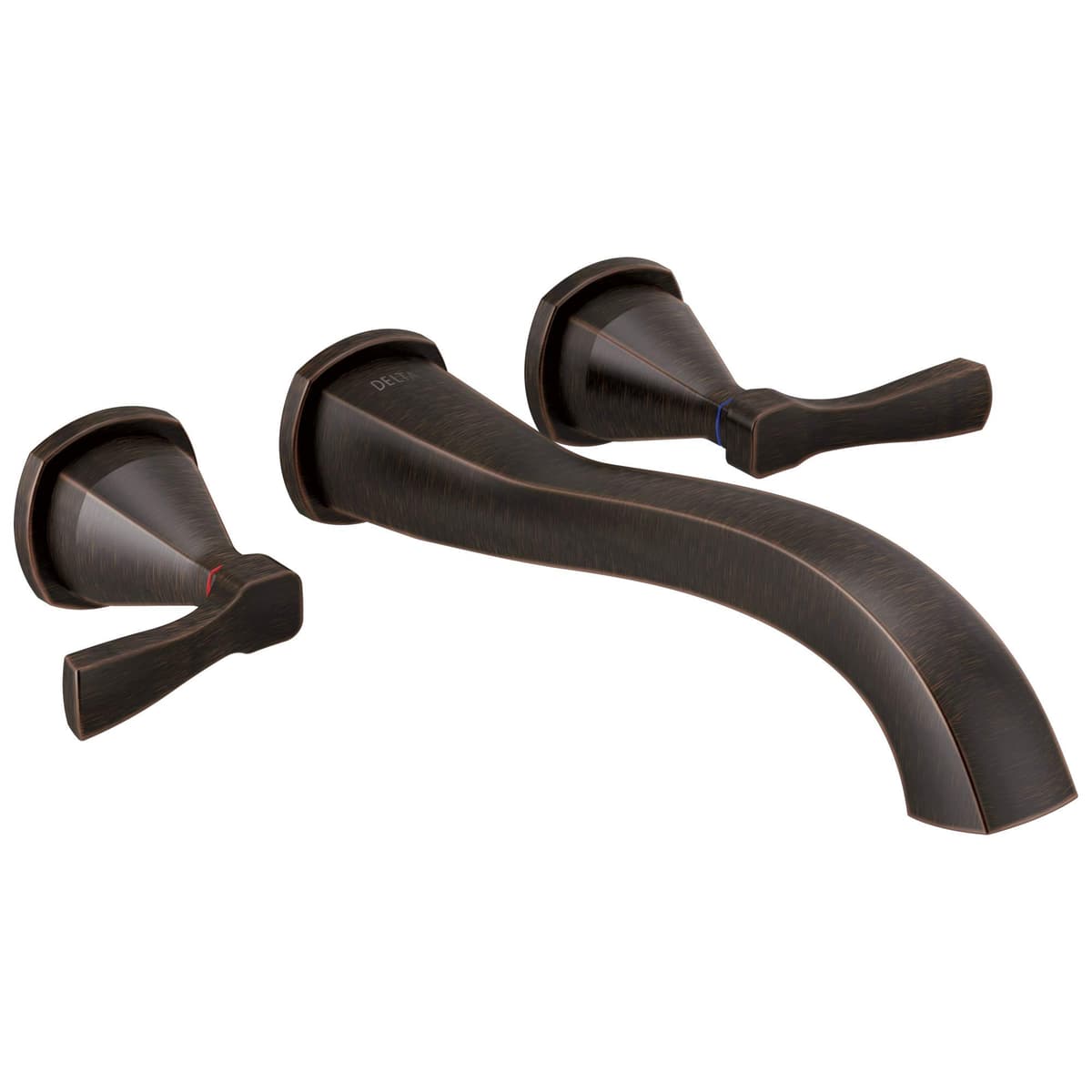 Delta Stryke grifo para baño montado en pared 3 agujeros T5776-RBWL en bronce veneciano aceitado (kit de terminación)