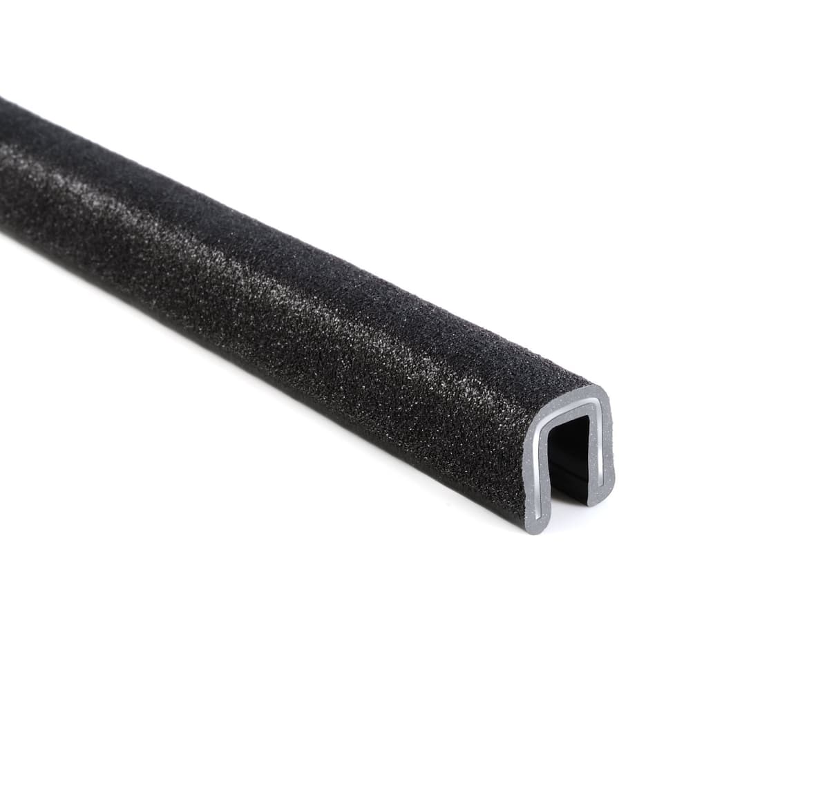 Trim-Lok Rubber-Lok 1/4" Edge, 17/32" Leg, 25' Negro (Textura Arena) 1100B7X1/4-250