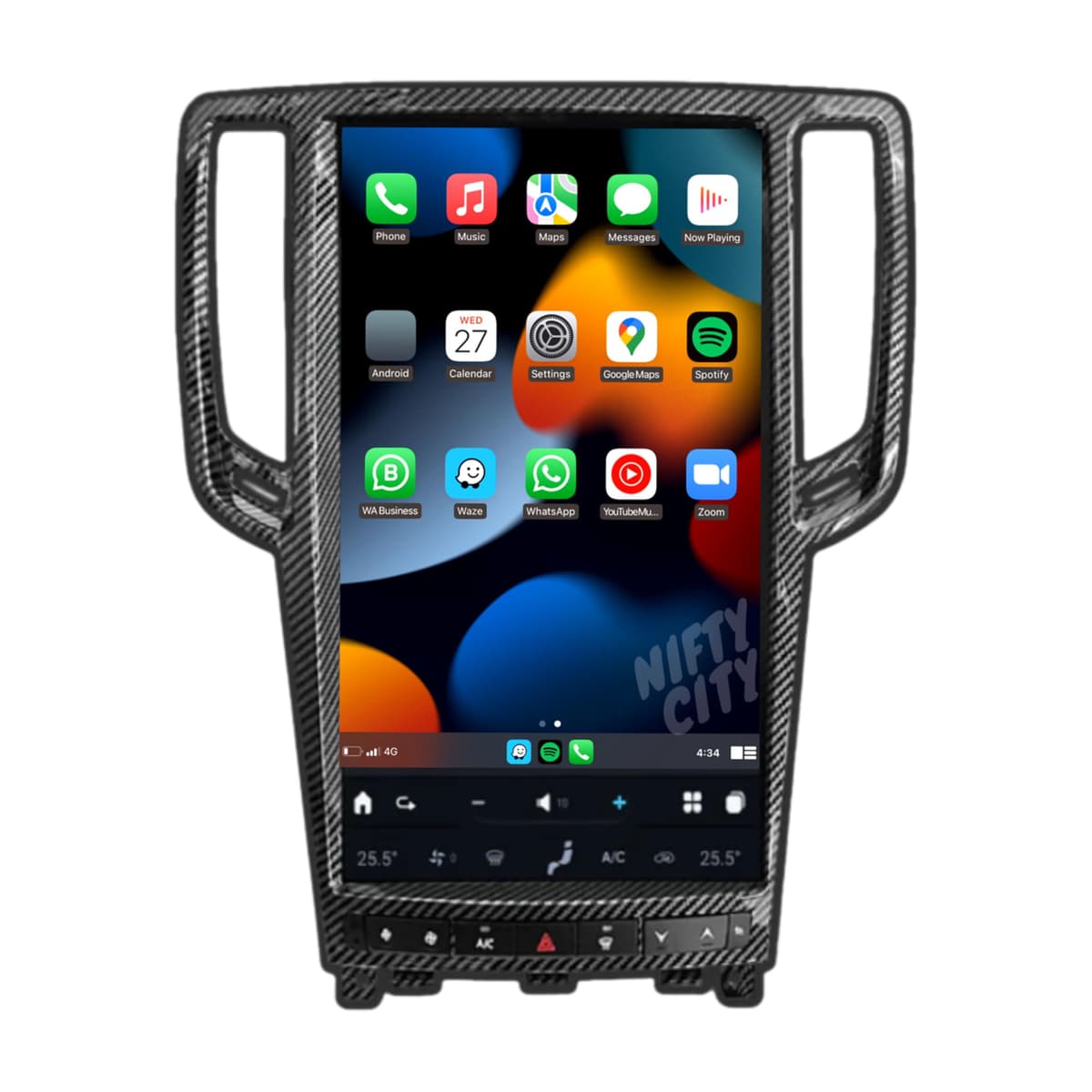 Nifty City 14.5" T-Style Screen para Infiniti G37 2007-2013 (Carbon, 8GB+128GB) G37 tesla
