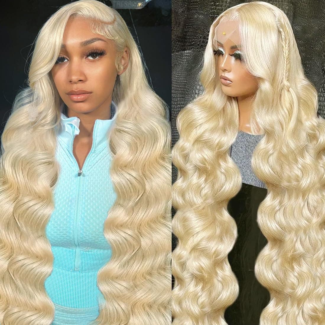 Jiaboo 613 Lace Front Wig 13x6 Rubio 200% Densidad HD Body Wave Pre Plucked con Baby Hair (36Inch) 613-BW13x6-36