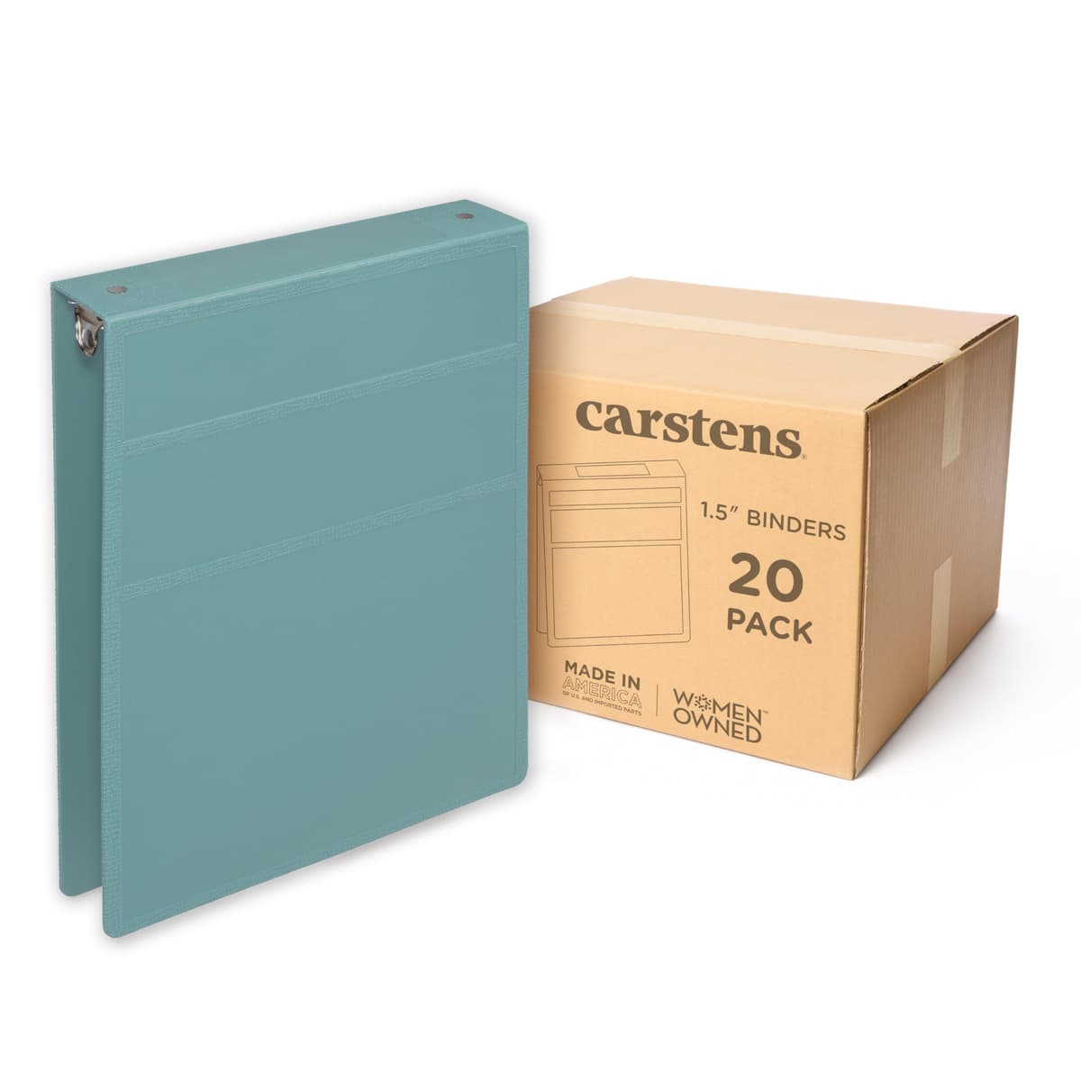 Carstens Carpeta de 3 anillas Heavy Duty 1.5 pulgadas - Apertura superior, azul pastel 2027-3RCS