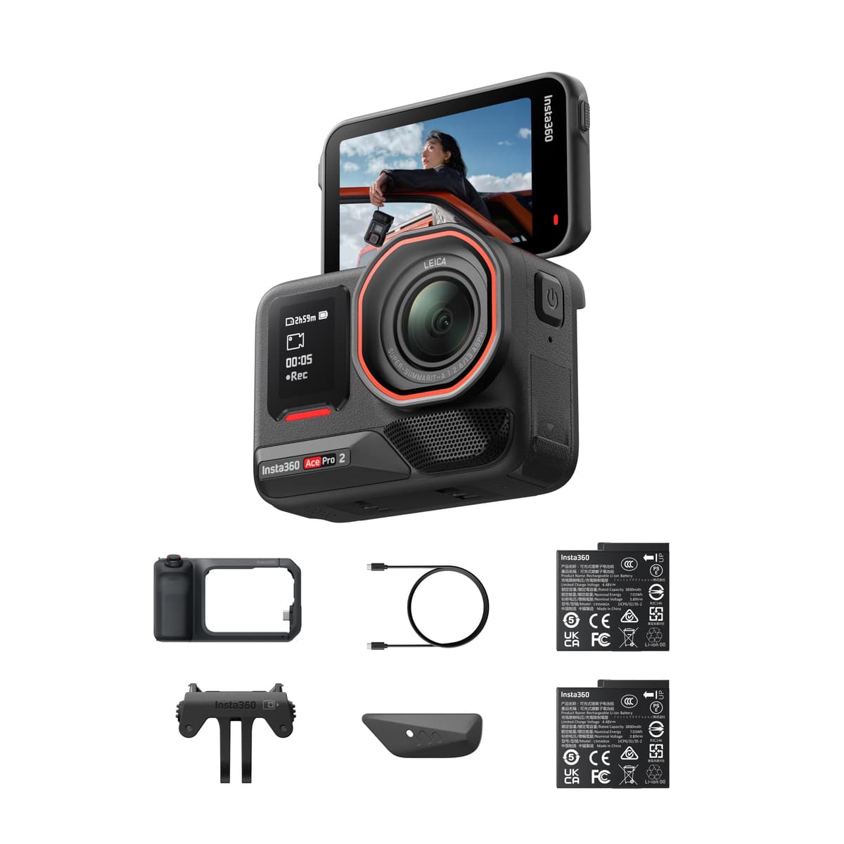 Insta360 Ace Pro 2 Xplorer Pro Bundle - Cámara de acción 8K sumergible con kit Xplorer Grip Pro ACEPRO2-XP4US