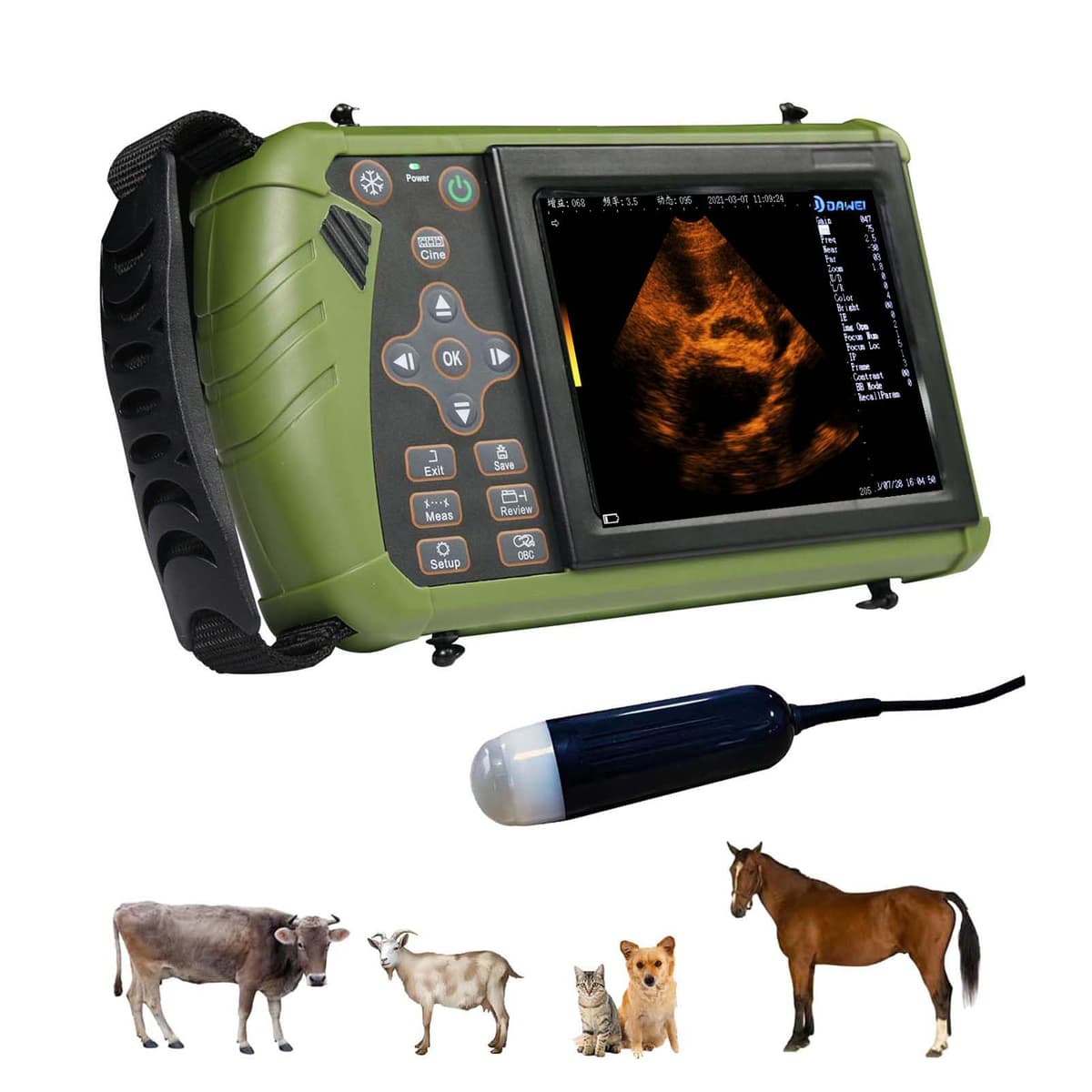 DAWEI S0 Veterinario - Ecógrafo portátil para embarazo (3.5MHz) S1