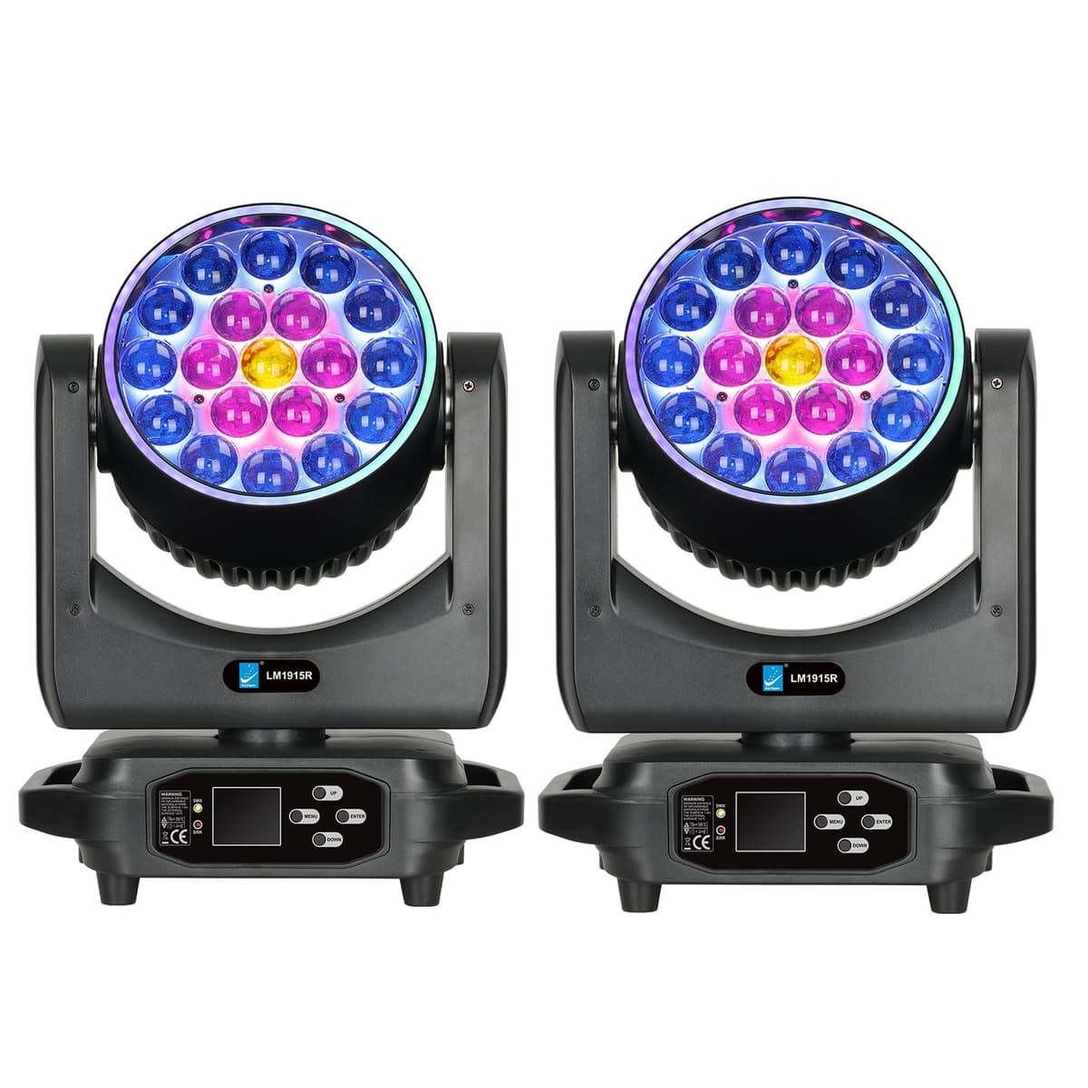 Big Dipper LM1915R Moving Head 19x15W RGBW Zoom/Wash/Beam con DMX y RDM (2 Pack)