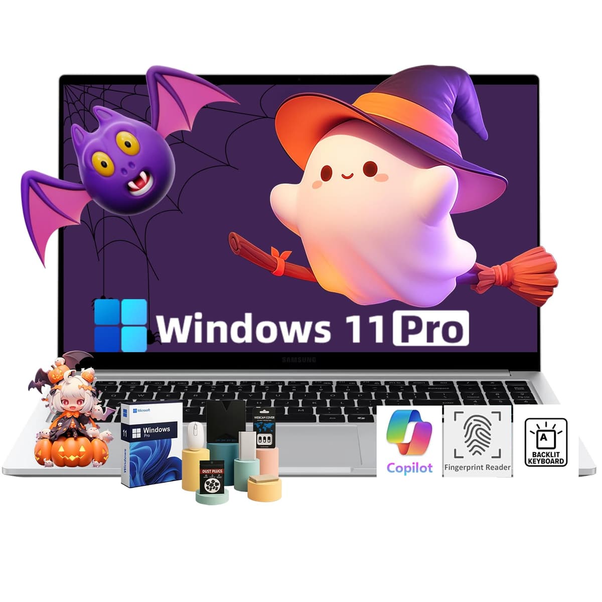 Samsung Galaxy Book4 15.6" FHD - Procesador Intel Core 7 150U (10 núcleos), 16GB RAM, SSD 2TB, Teclado retroiluminado, Lector de huellas, Copilot AI PC, Windows 11 Pro para empresas y estudiantes
