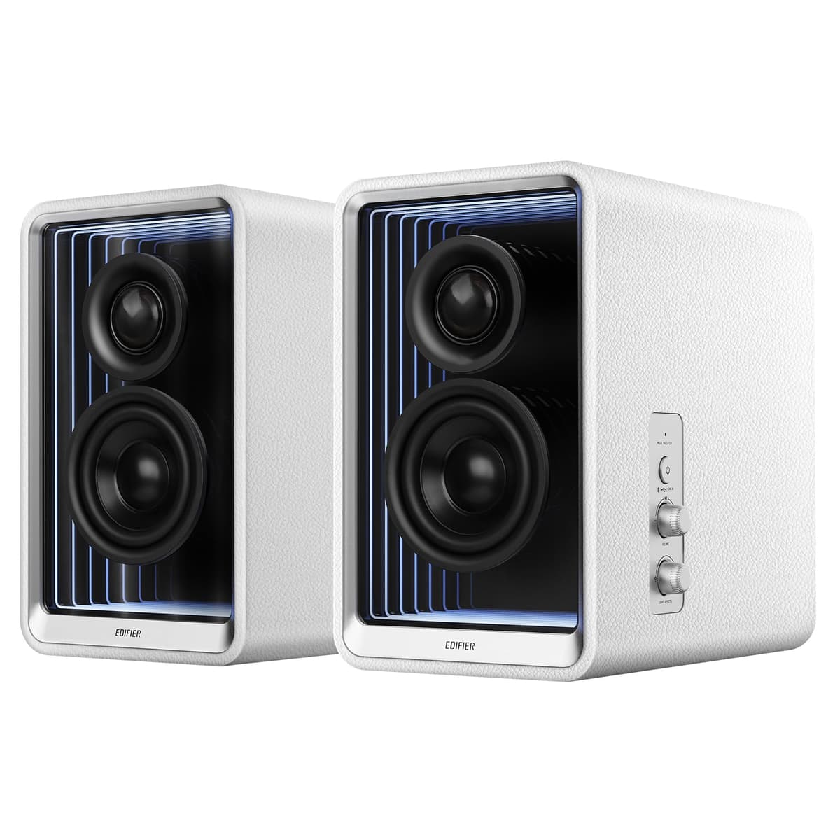 Monitor Activo Edifier QR65 con Función Cargador Rápido GaN de 65W, Parlantes Bluetooth para Computadora 70W RMS con Audio Inalámbrico Hi-Res 24bit, Salida para Subwoofer y Efectos de Luz (Blanco) edifier-qr65-white-fba
