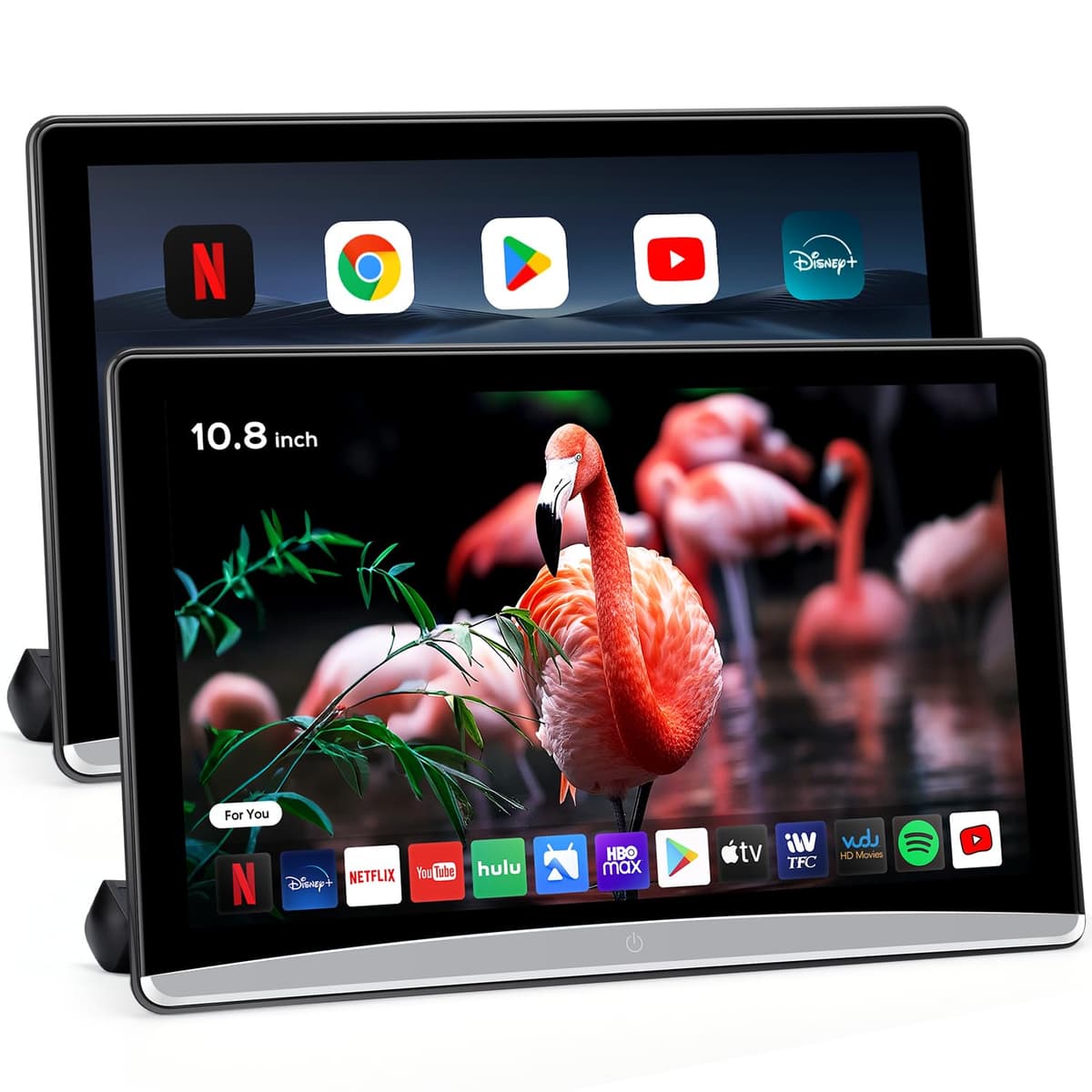 AINAVIGO Monitor de reposacabezas para auto portátil Android de 10.8 pulgadas para asiento trasero con soporte para teléfono, duplicación inalámbrica, pantalla táctil con Wi-Fi/Bluetooth/HDMI/USB/reproductor de video (CPAD-108-2) 10.8 CAR TV