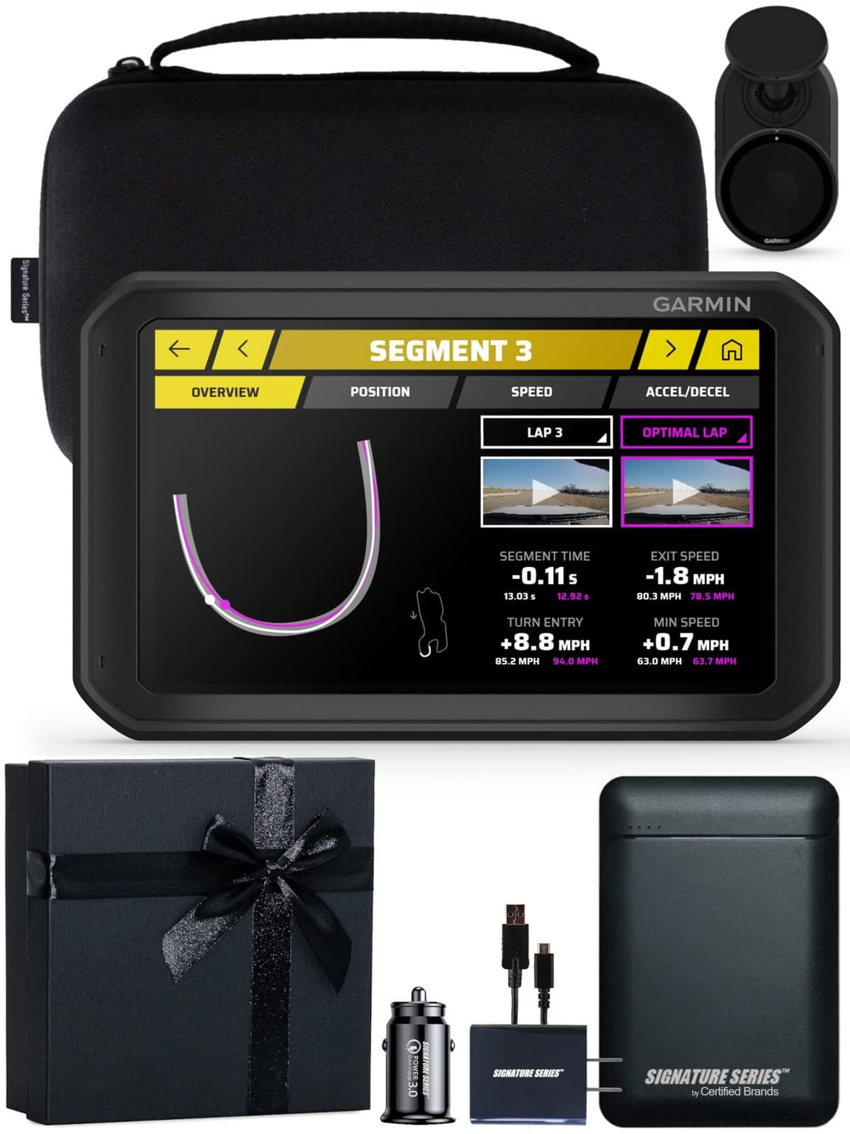 Certified Brands Garmin Catalyst - Driving Performance Optimizer 6.95" con coaching en tiempo real y paquete Signature 010-02345-00 + Gift Bundle