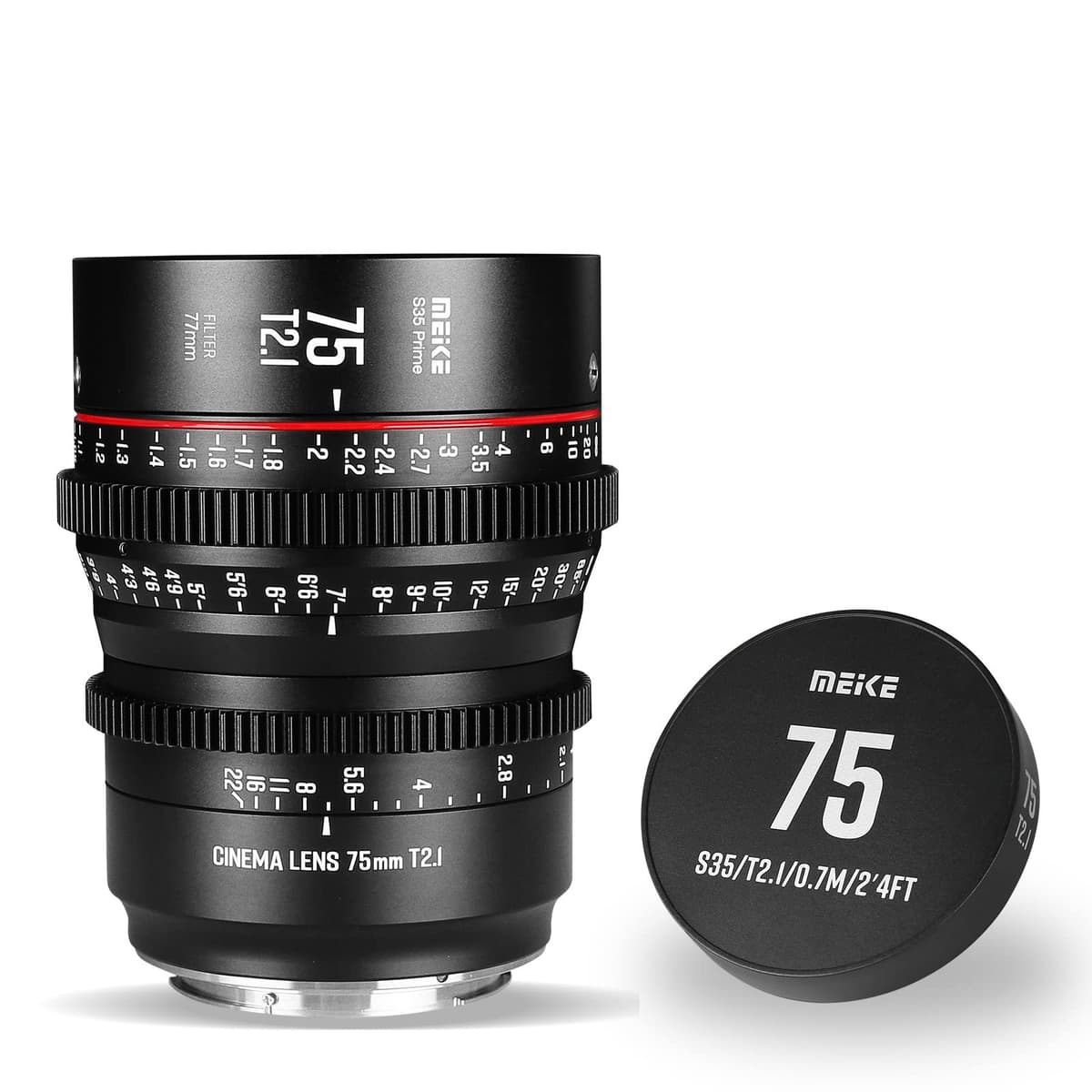 MEKE Meike 75mm T2.1 (S35) Lente Cine Prime Manual EF-Mount MK-75mm T2.1 EF (S35)