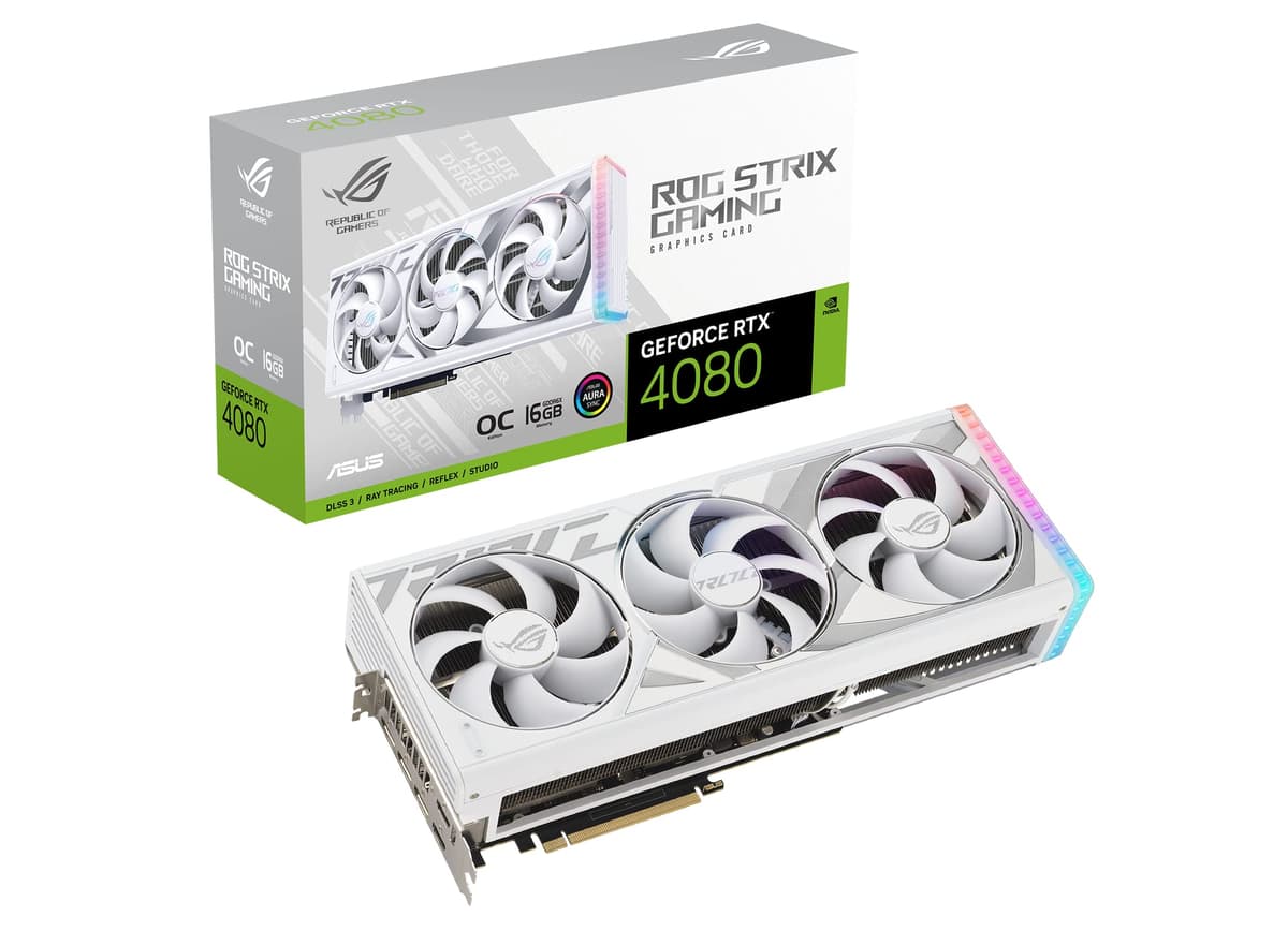 ASUS ROG Strix GeForce RTX 4080 White OC Edition 16GB GDDR6X ROG-STRIX-RTX4080-O16G-WHITE