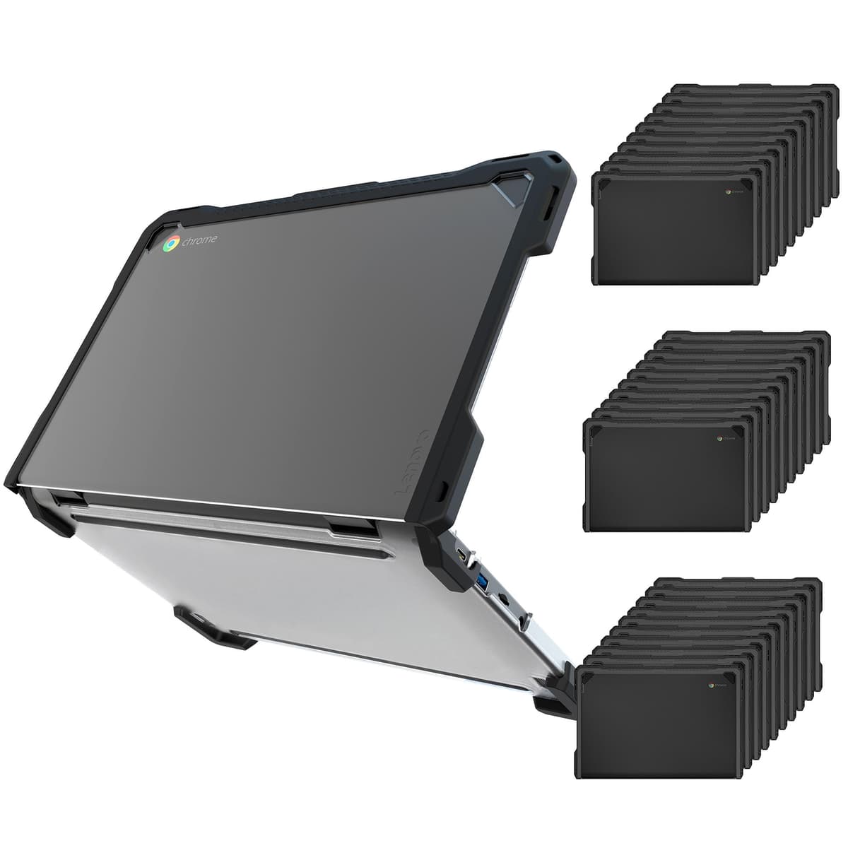 UZBL Estuche Rígido Protector para Lenovo Chromebook 300e Gen 4, Cubierta Transparente a Prueba de Estudiantes K-12 (Paquete de 30)