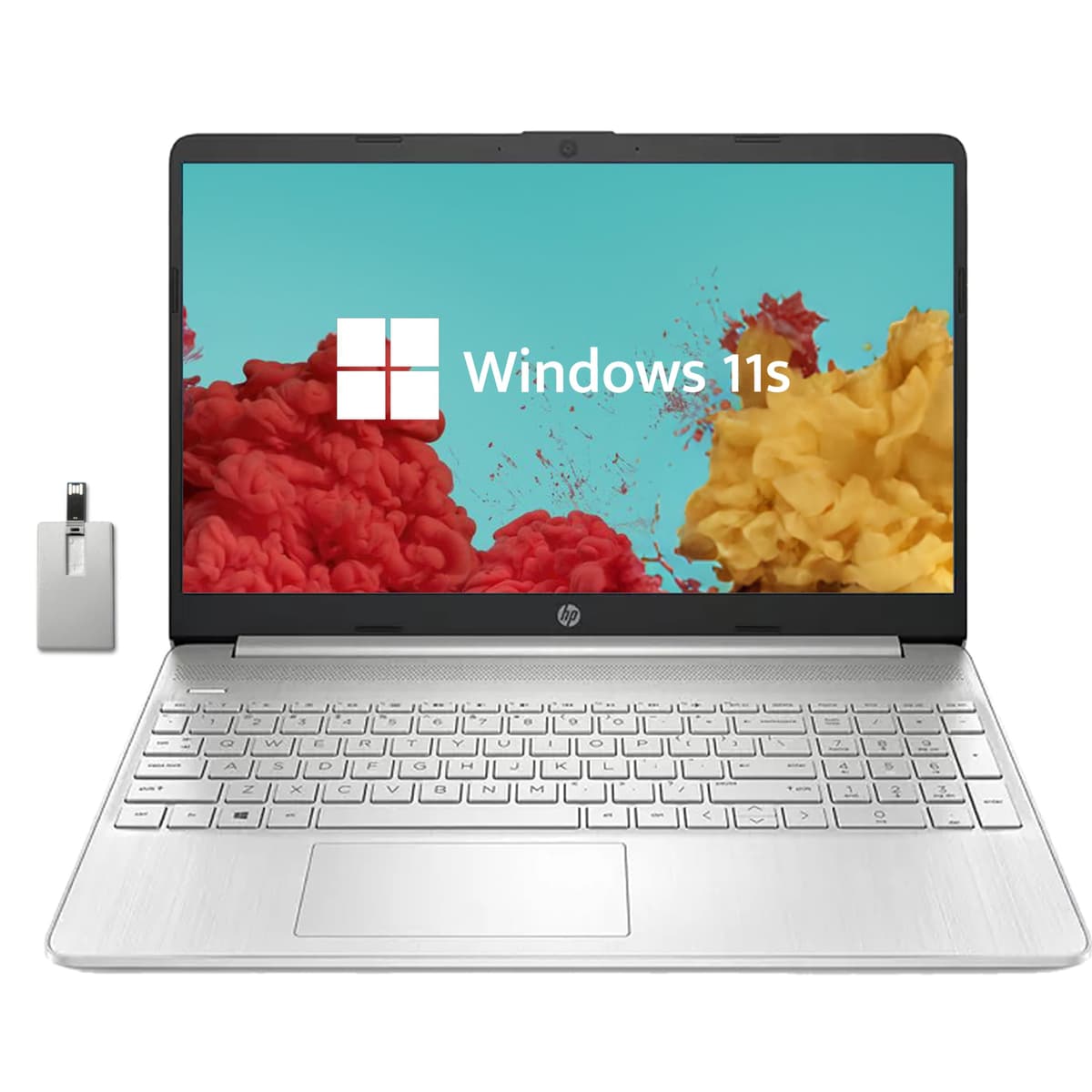 HP 15, 6” Laptop Estudiantil HD, Intel Pentium Silver N5030, 32GB RAM, SSD PCIe 1TB, Intel UHD Graphics, Cámara HD, Teclado Numérico, Wi-Fi 5, Bluetooth, Windows 11, Plateado, Tarjeta USB 32GB