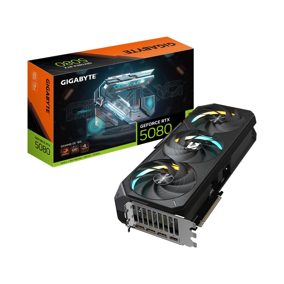 GIGABYTE GeForce RTX 5080 Gaming OC 16G - Tarjeta de video WINDFORCE, 16GB GDDR7 GV-N5080GAMING OC-16GD