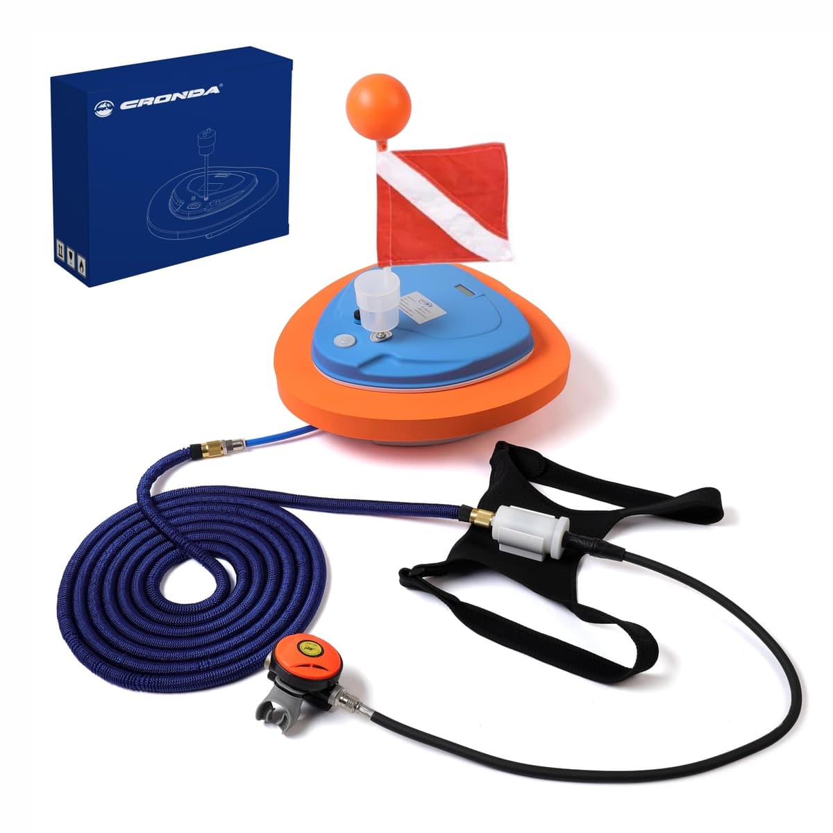 Sistema de buceo portátil CRONDA Base Upgraded, respirador recargable sin tanque (3.5 horas) 3.5 Hours