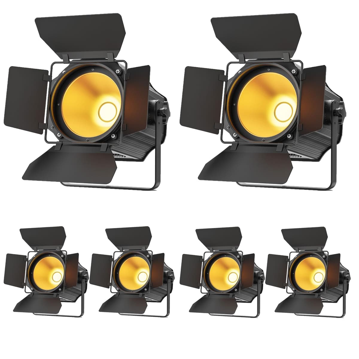 Nitehop 200W COB Par Can 6-Pack, dual-color 3200K-6500K con DMX y 4-leaf ZQ09012