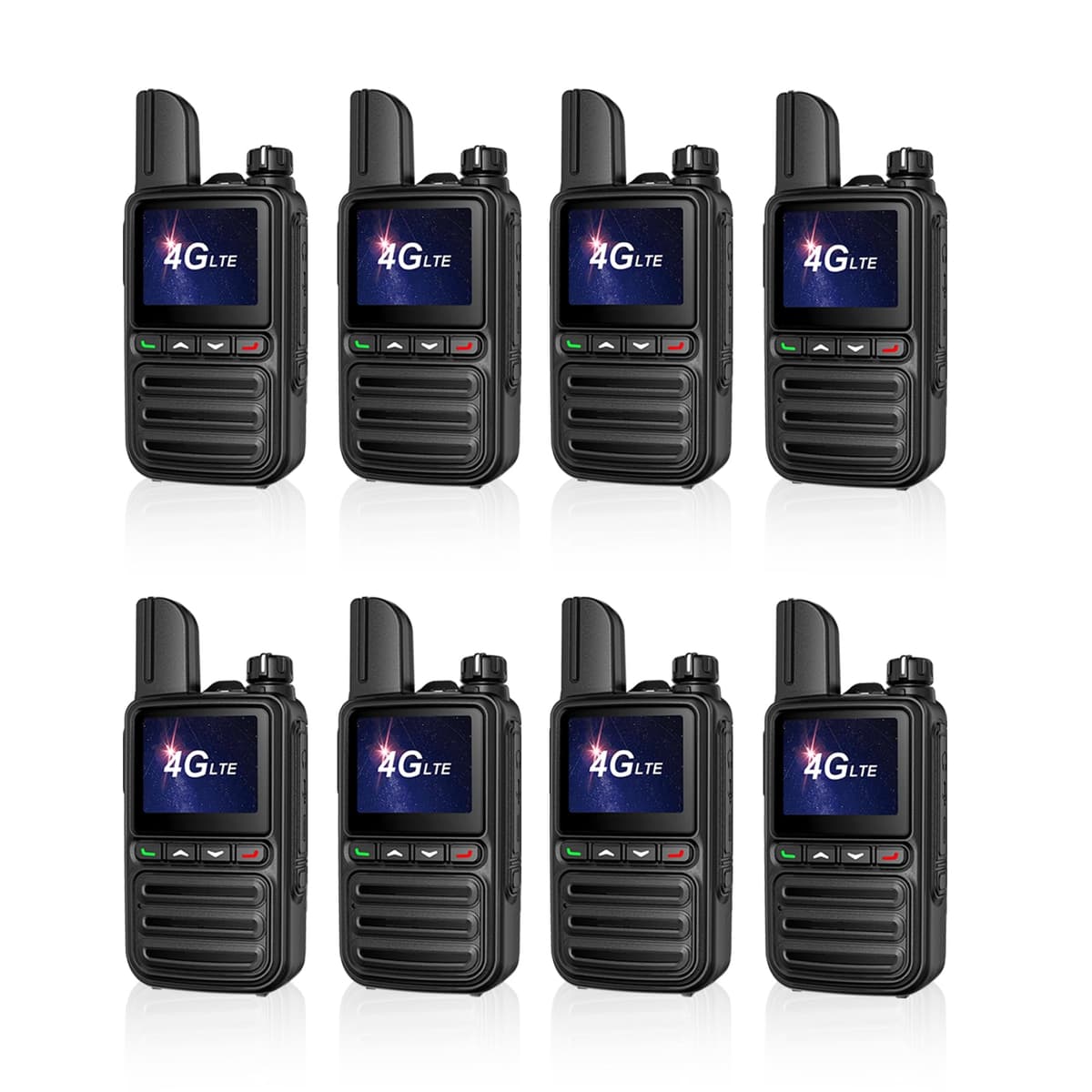 Walkie Talkies PoC QuotoLith AT-600 (Pack 8) con SIM Preinstalada, Cobertura Nacional Ilimitada