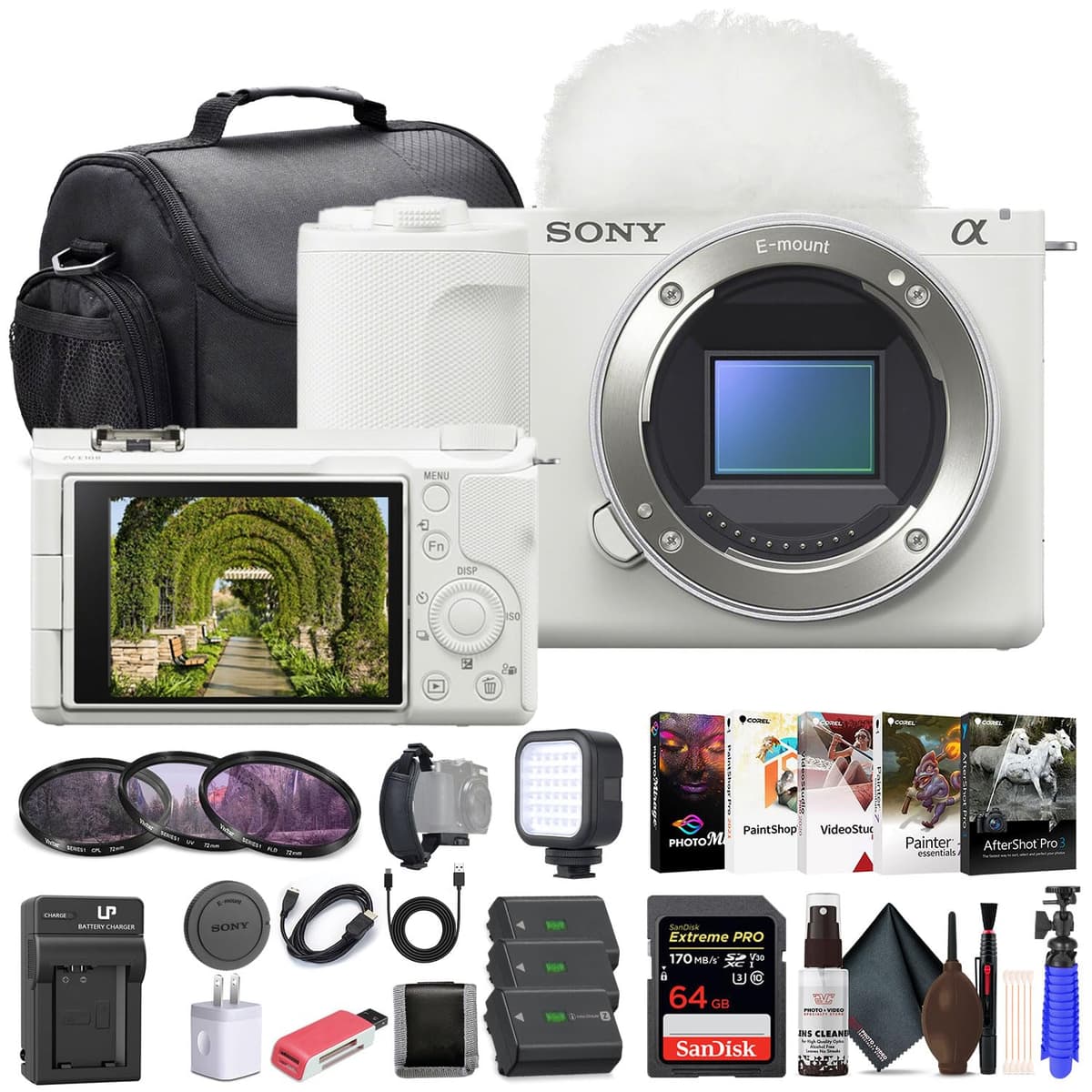 Sony ZV-E10 II (Solo Cuerpo, Blanco) ZVE10M2KW - 26MP, 4K60p, 64GB, Baterías Dobles, Cargador Externo y Accesorios ZVE10M2W_EDIAVC_3