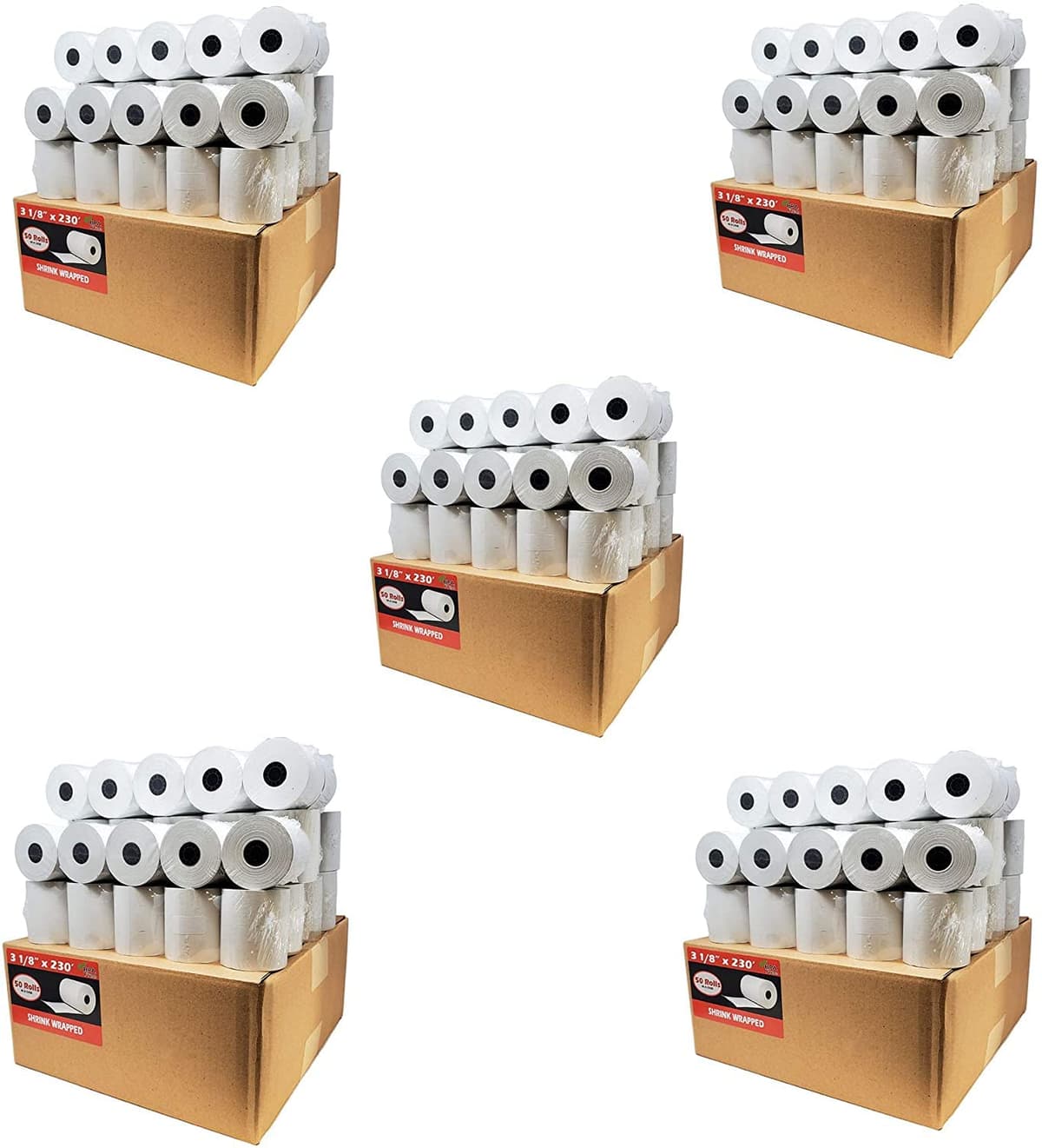 BuyRegisterRolls Pack 1000 rollos papel térmico 3 1/8 x 230 (55 GSM) BRR