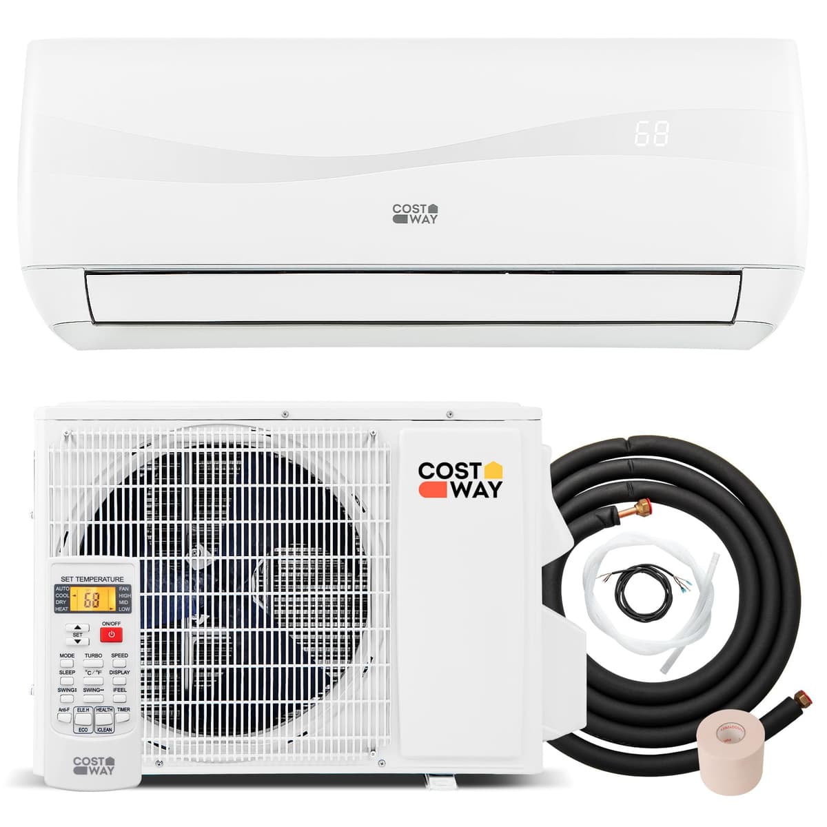 COSTWAY Blast 9000 BTU Mini Split Inverter 19 SEER2 con bomba de calor (115V) 10153-CYJV