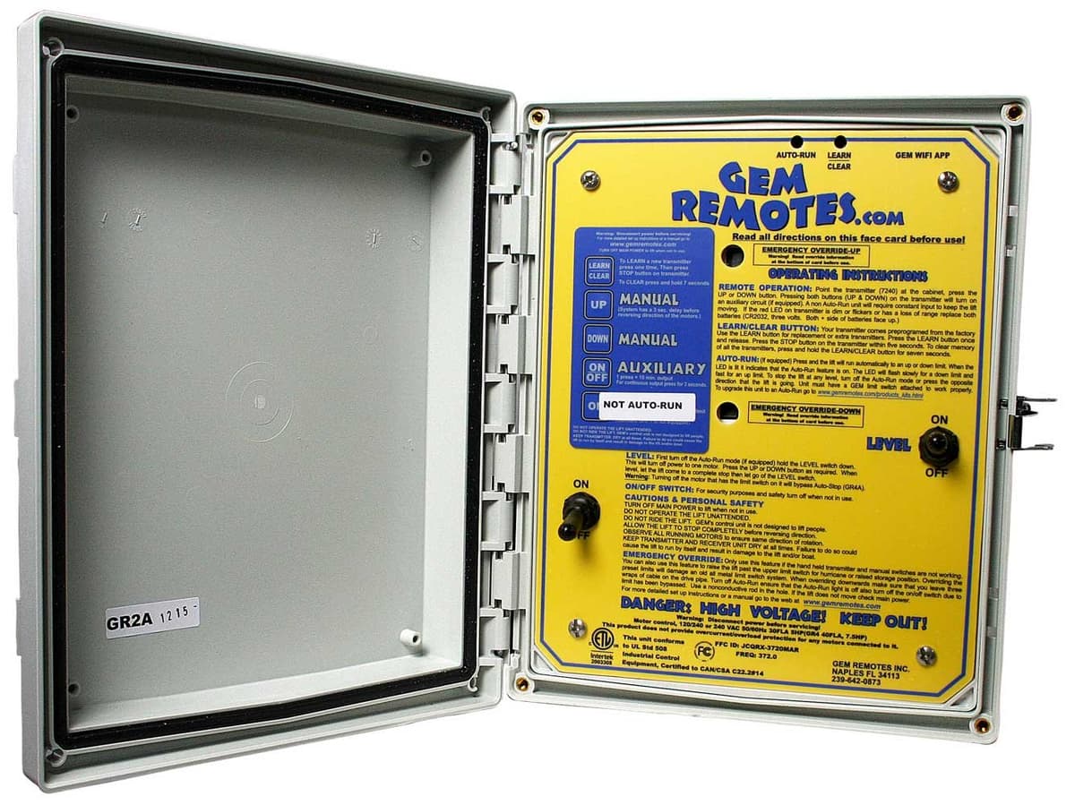 BH-USA GR2 Control remoto GEM para elevador de botes de doble motor