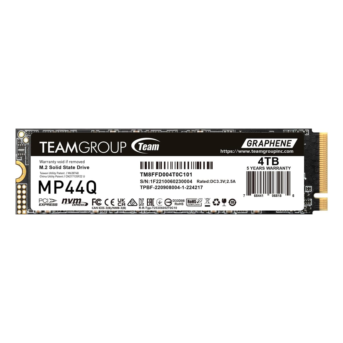 TEAMGROUP MP44Q 4TB M.2 2280 PCIe 4.0 NVMe SSD Gen4x4, Lectura/Escritura hasta 7000/5900 MB/s TM8FFD004T0C101
