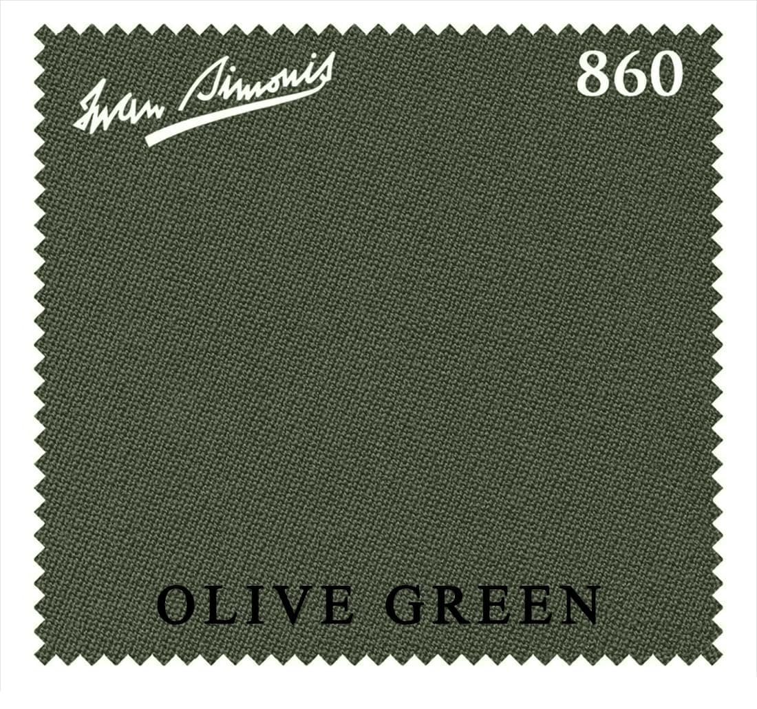 Simonis 860 Pool Billiard Table Cloth - Pre-Cut Rails (Olive Green, 10 ft)