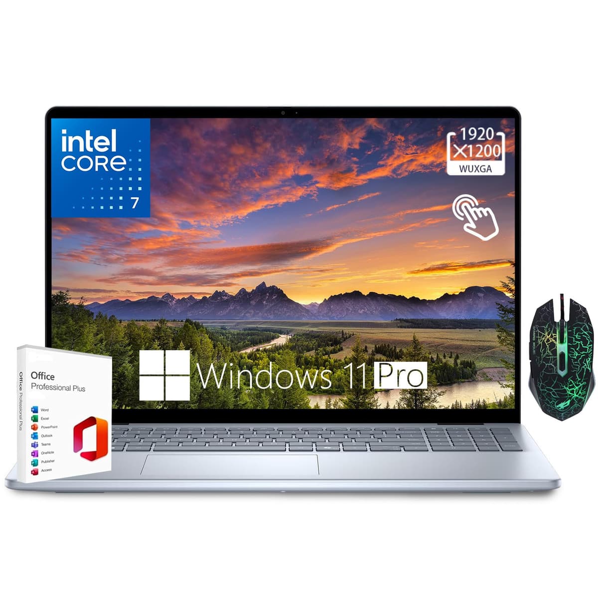 Dell Inspiron 16 - Laptop Empresarial 16" FHD+ 16:10 Touch, Intel Core 7 150U, 64GB DDR5, 2TB SSD, Windows 11 Pro