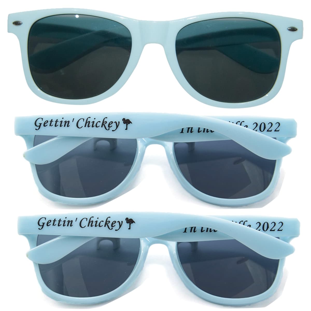 GZLDGIFTS 350PC gafas de sol personalizables para souvenirs de fiesta y bodas (Pale Blue)
