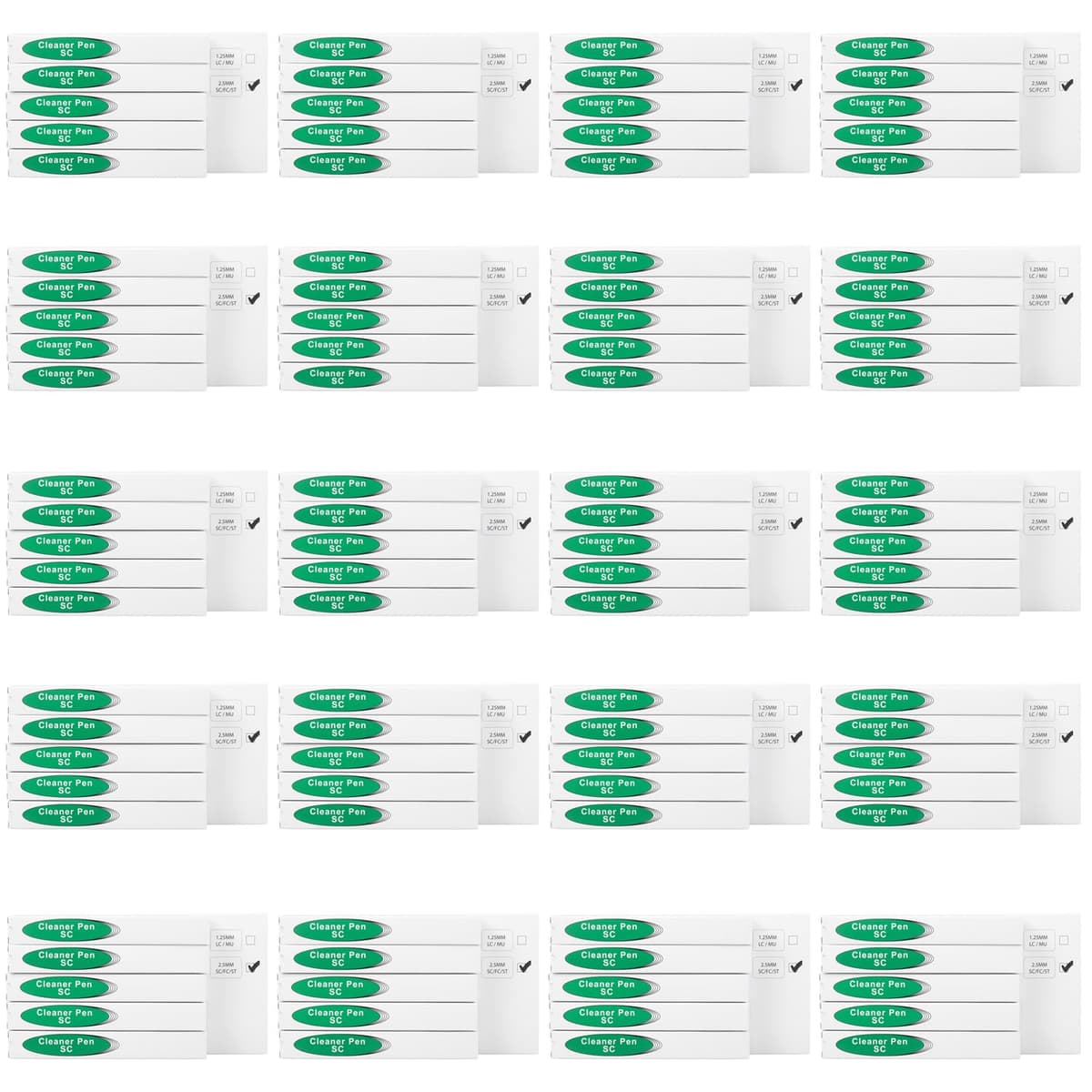 Duogalia Pack de 100 Plumas Limpiadoras de Fibra Óptica Herramientas de Limpieza para Conectores SC/FC/ST de 2.5 mm Más de 800 Limpiezas Duogalia-Clean Pen-2.5mm-White-100