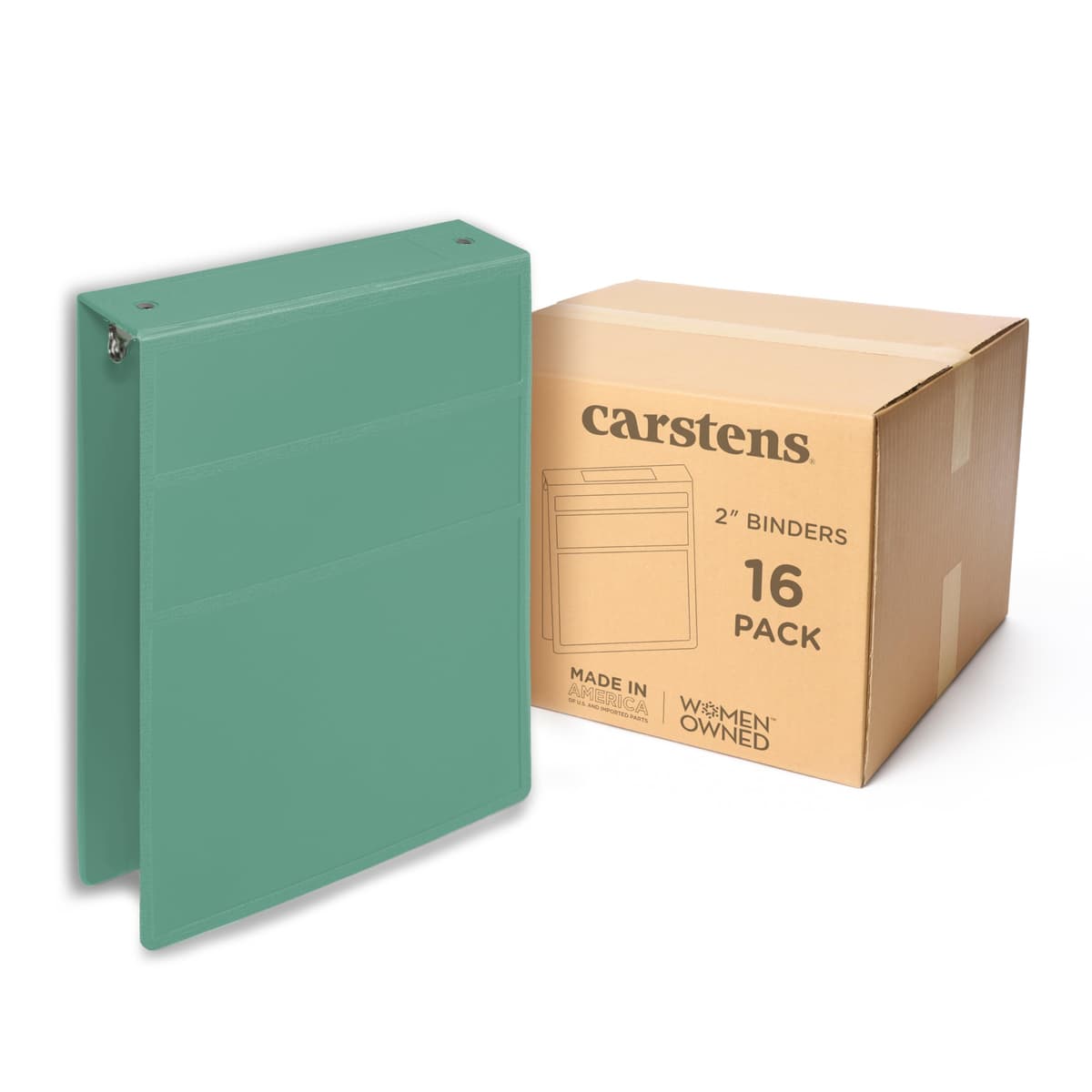 Carstens Binder 2" Heavy Duty 3-Ring - Mint, Apertura Superior, Impermeable, Sin Bolsillos, Capacidad 300 hojas (2877-3R) 2877-3RCS