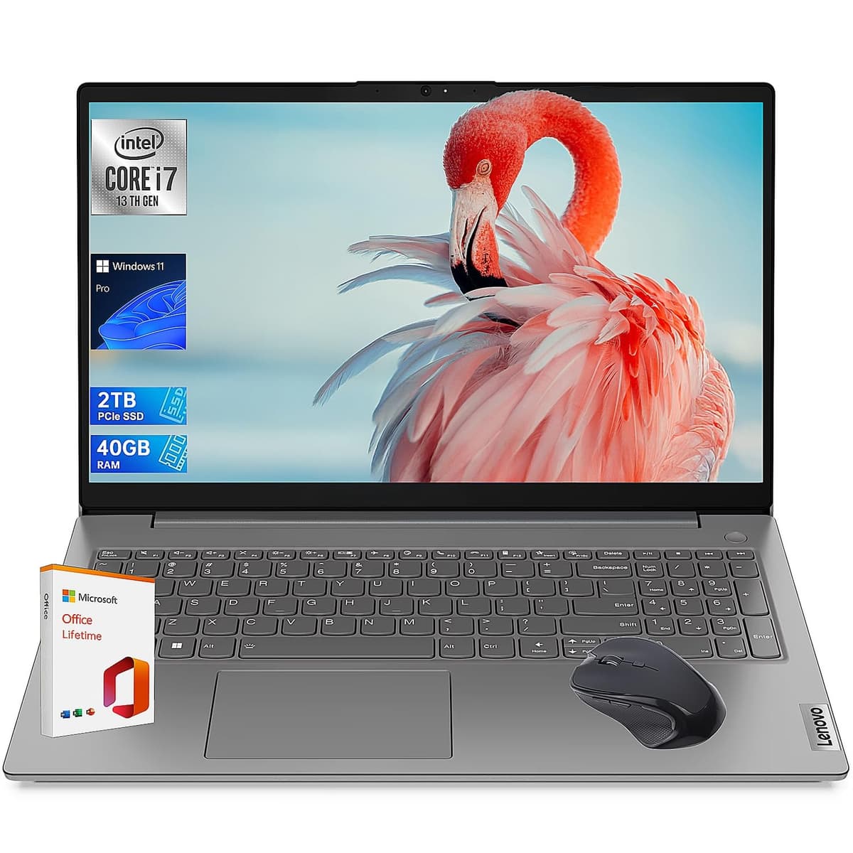 Lenovo portátil empresarial i7, Intel Core i7-13620H de 13.ª generación, Windows 11 Pro, pantalla FHD de 15.6”, WiFi 6, BT 5.2, portátil para estudiantes con Microsoft Office de por vida (Windows 11 Pro, 40 GB RAM | 1 TB SSD) V15