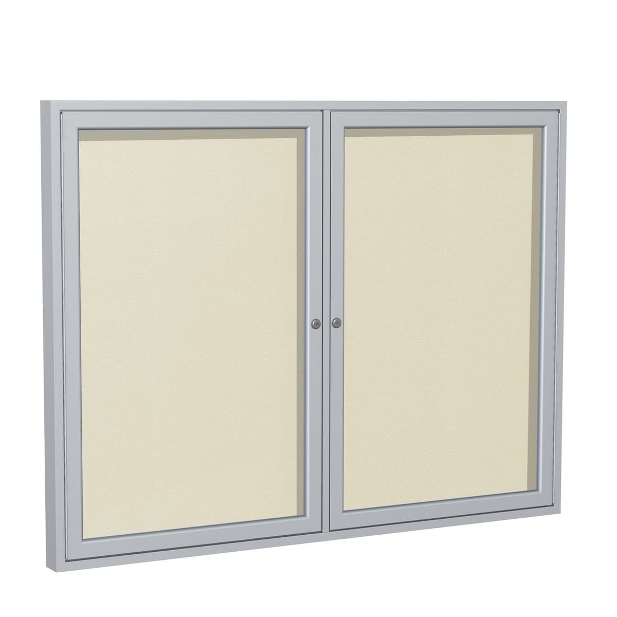 Ghent PA23660VX-185 - 36"x60" 2-Door Enclosed Vinyl Bulletin Board, Satin, Exterior/Interior