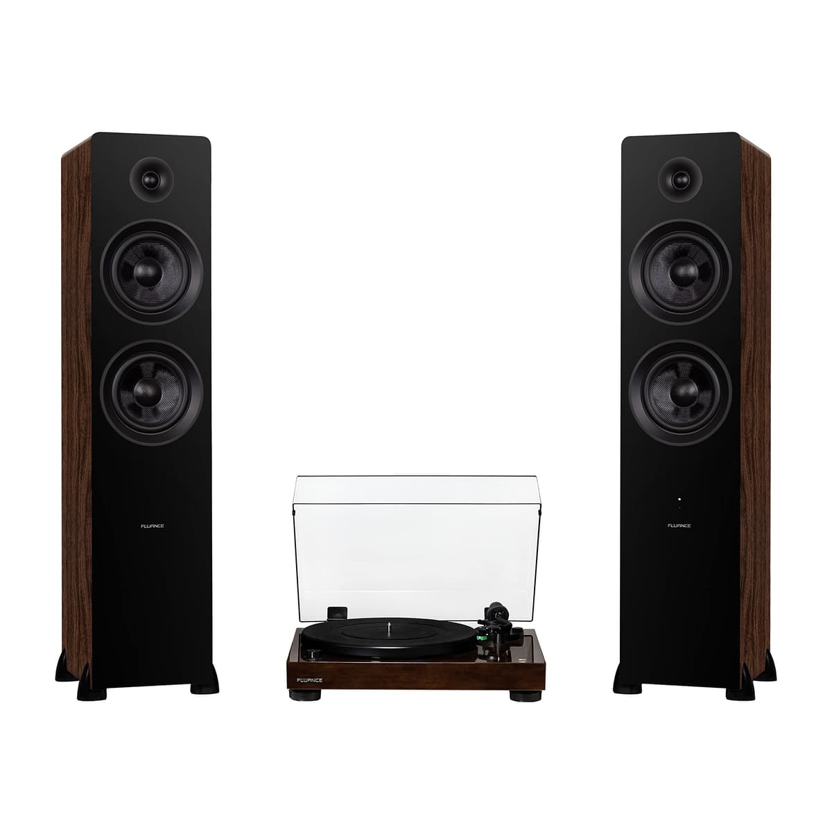 Fluance RT81 Elite tocadiscos de alta fidelidad con altavoces torre Ai81 (Natural Walnut) RT81AI81B