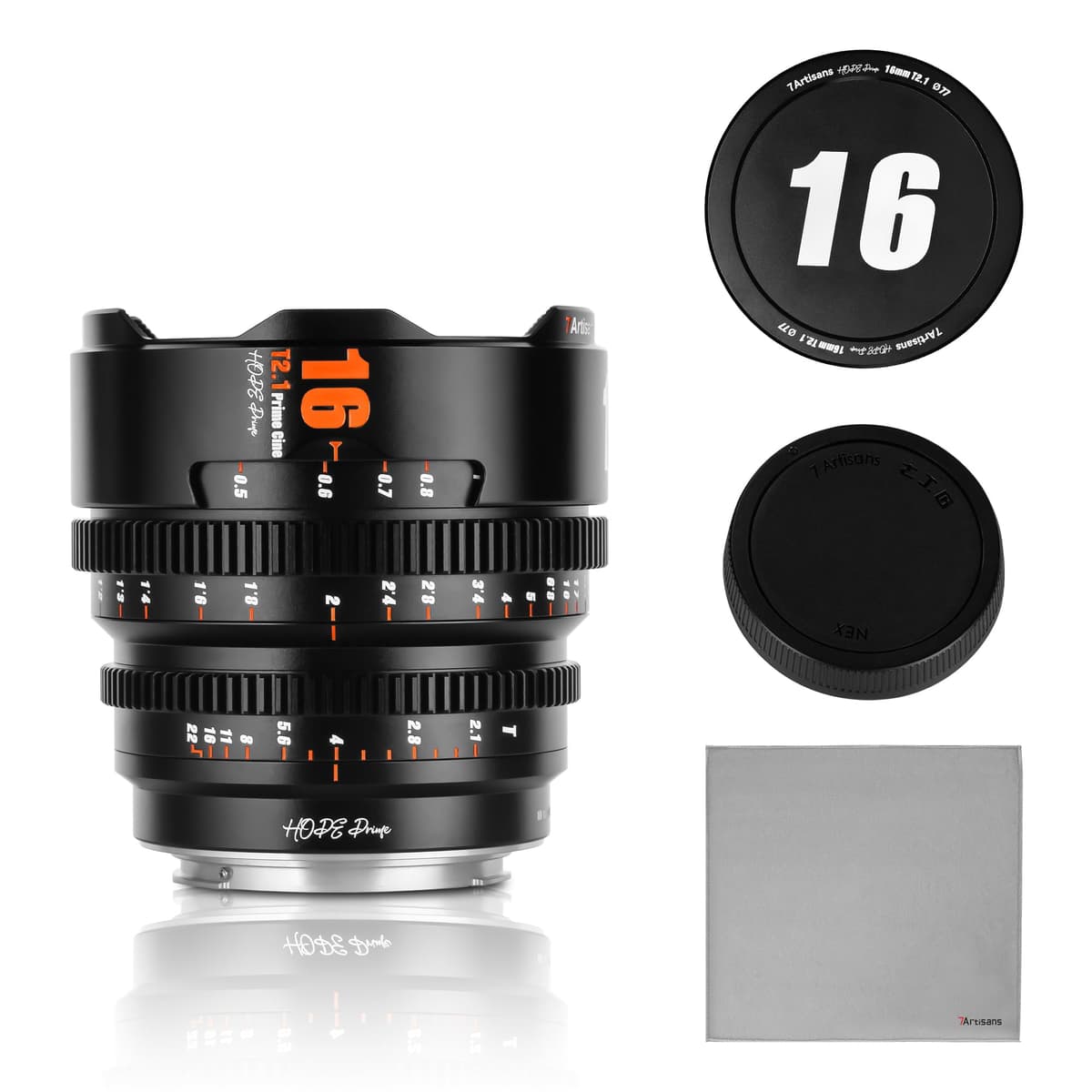 7artisans 16mm T2.1 Serie Hope Lente Cine Profesional Formato S35 Compatible con Cámaras Mirrorless para Macro Montura Micro Cuatro Tercios (MFT) - Compatible con LUMIX GH5II/GH5S/GH6, Z CAM, BMPCC4K, DC-BGH1 (Negro) 16T21M43B-FBA