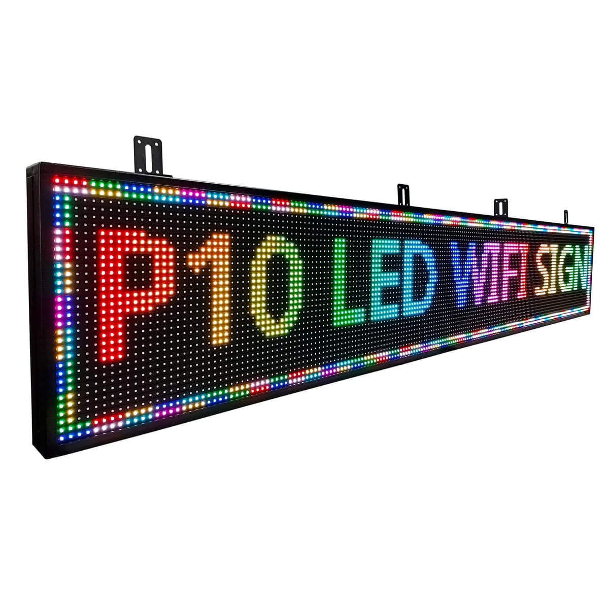 KHUSINA Pantalla LED programable exterior para publicidad, control USB/WiFi (77"x14") CBY-HB-003