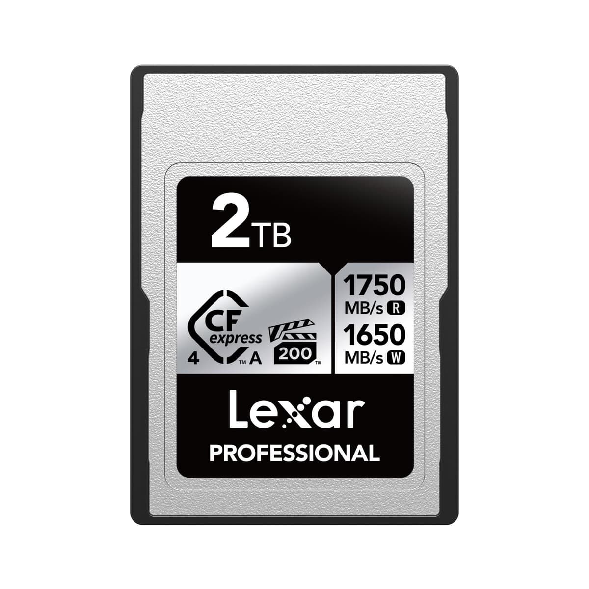 Lexar Professional Silver Series CFexpress 4.0 Tipo A 2TB, Tarjeta CFe hasta 1750 MB/s de lectura, VPG200, Tarjeta CF para video 8K, Memoria compatible con cámaras Sony Alpha y Sony FX LCAEXS4002T-RNENG