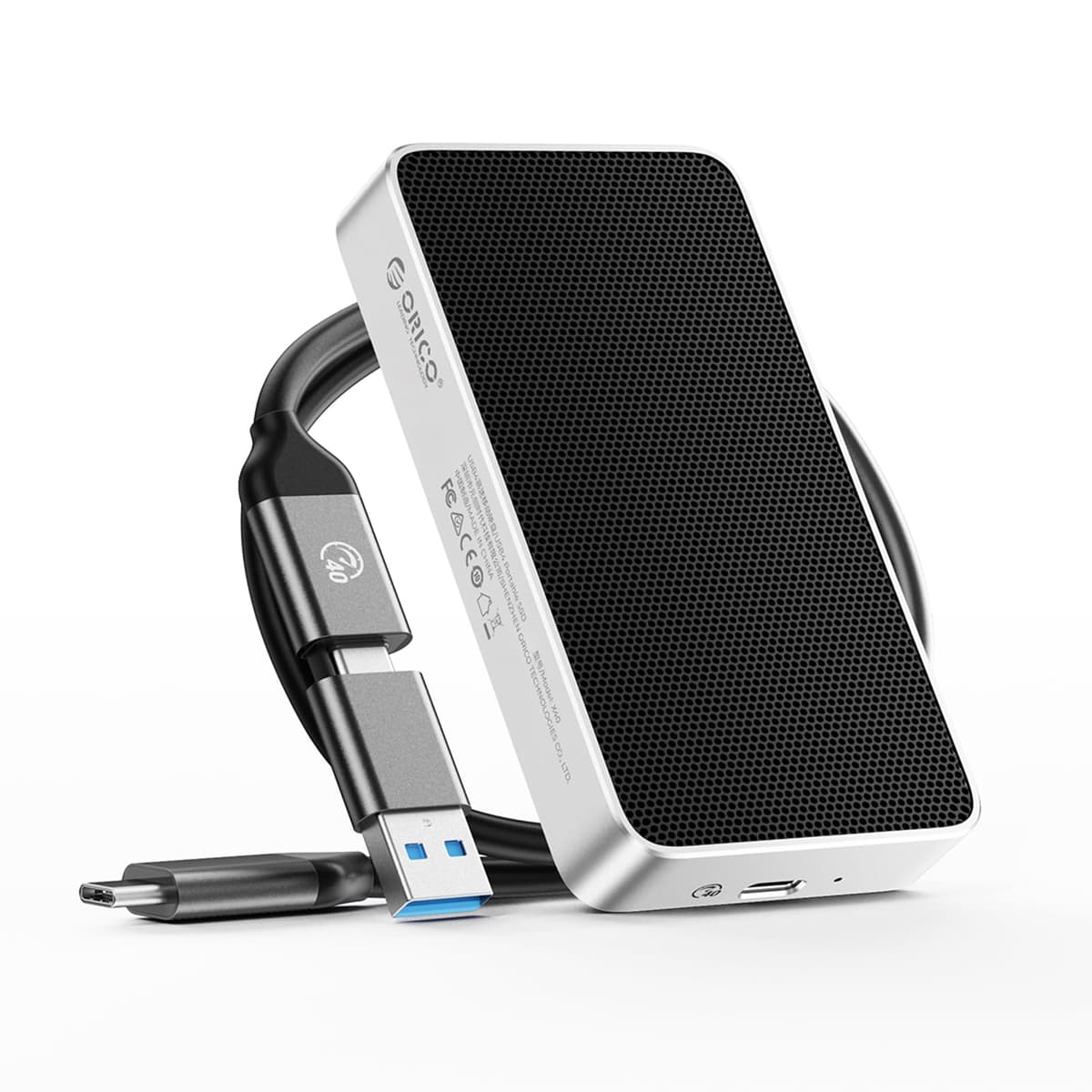 ORICO SSD portátil 2TB USB4.0 3800MB/s (40Gbps), unidad de estado sólido externa ultrarrápida, compatible con Thunderbolt 3/4 y USB4, diseño de aluminio sin ventilador, compatible con Mac y PC - X40 X40-2TB