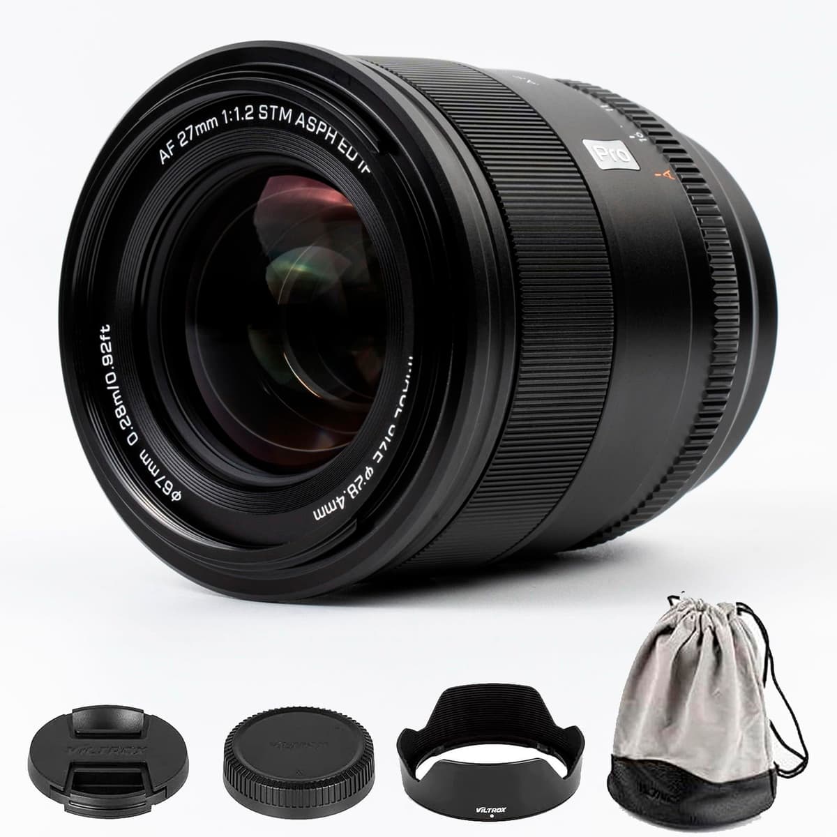 VILTROX 27 mm F1.2 f/1.2 Pro E-Mount APS-C Objetivo de Retrato con Autofocus para Cámaras Sony E-Mount A7 A7II A7RII A7SII A7SIII A7III A7IV A7RV A9 A9II FX3 FX6 ZVE1 A6600 A6500 A6400 A6300 A6100 ZVE10 FX30 ESUS-VT-00025