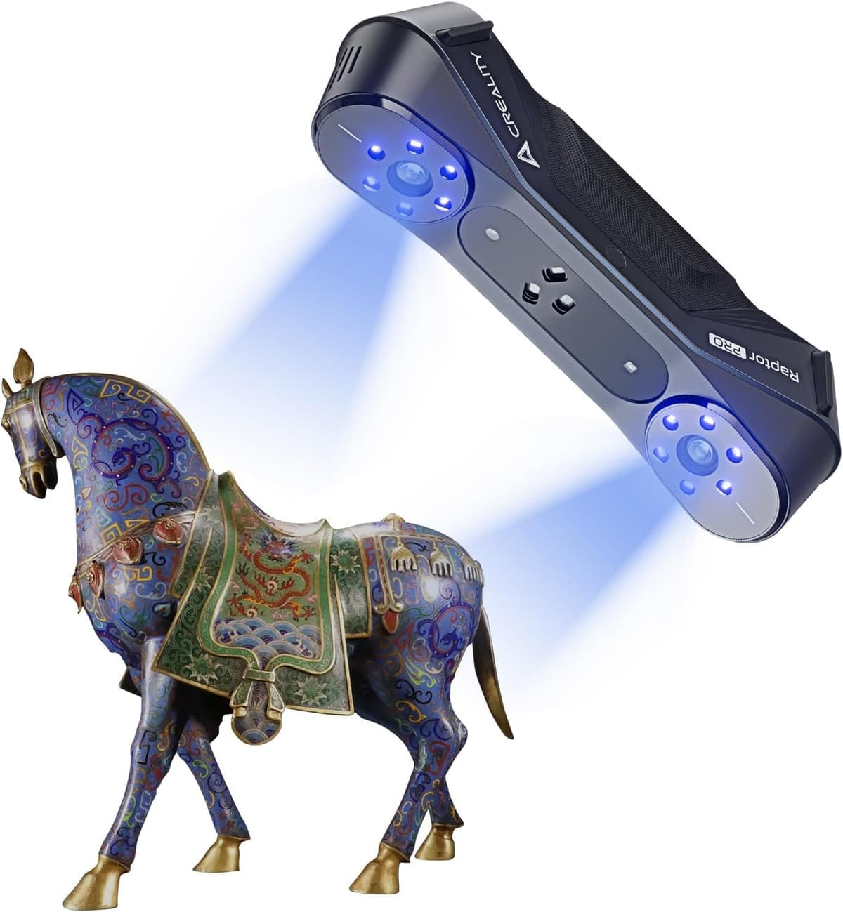 Creality CR-Scan Raptor Pro Escáner 3D con 22+7 líneas láser azules y captura a color