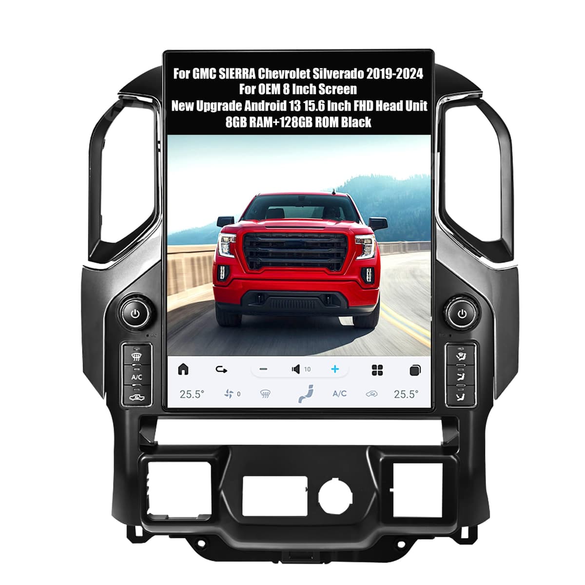 AUCARAUTO 15.6" Android 13 Car Radio Head Unit para GMC/Chevy 2019-2024 8GB+128GB