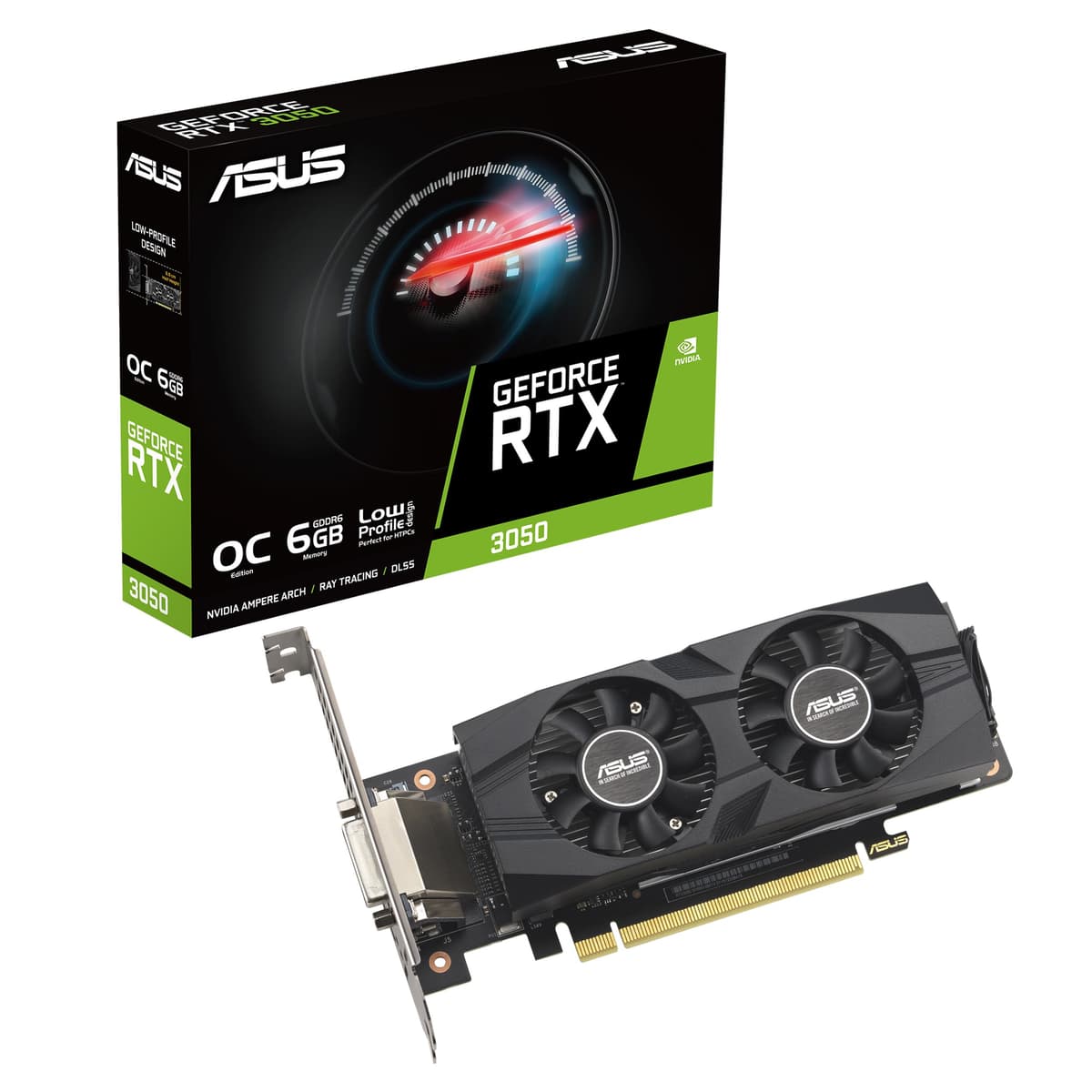 Asus GeForce RTX 3050 LP BRK OC Edition Nvidia 6 GB GDDR6, W128853344 (Edition Nvidia 6 GB GDDR6) 90YV0KQ0-M0NA00