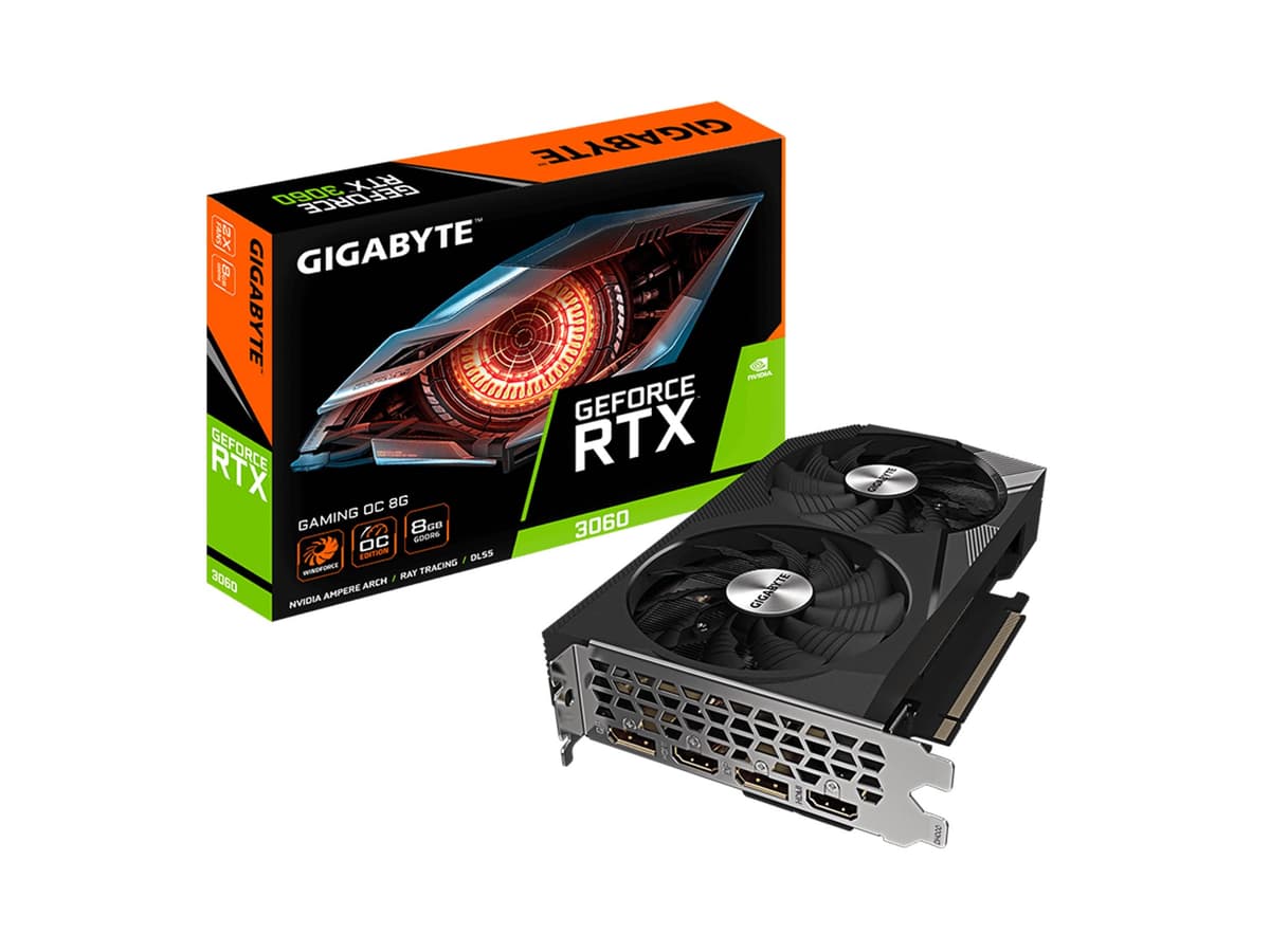 Gigabyte GeForce RTX 3060 Gaming OC 8G (rev. 2.0) Tarjeta Gráfica, 2 VENTILADORES WINDFORCE, 8GB GDDR6 128 bits, GV-N3060GAMING OC-8GD REV2.0 tarjeta de video