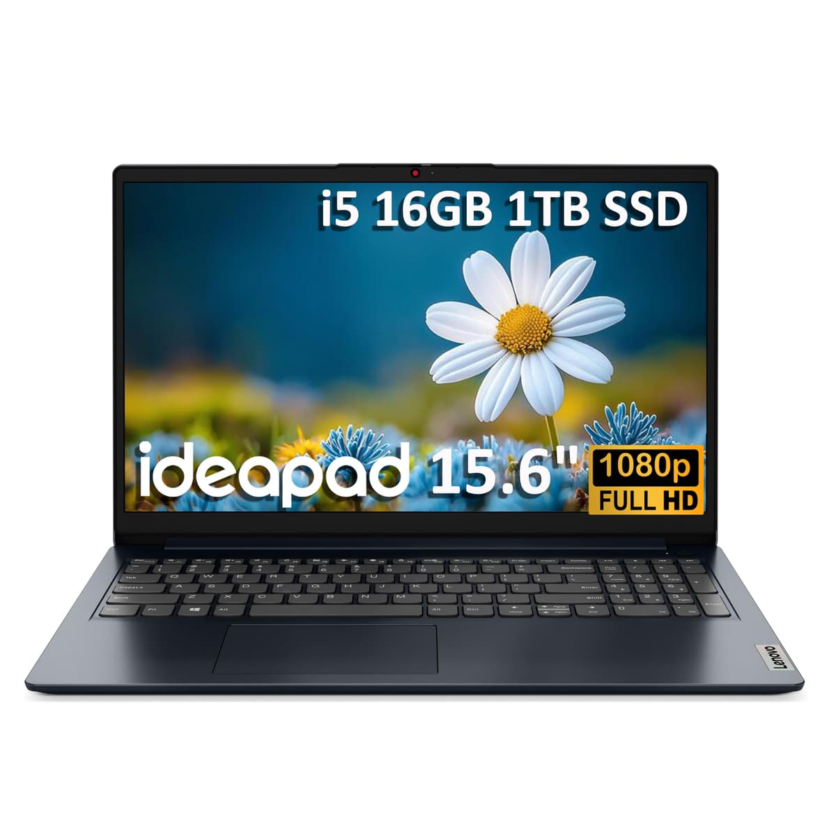 Lenovo IdeaPad 1i (15.6" FHD Antirreflejo, Intel Core i5-1235U (> i7-1165G7), 16 GB RAM, 1 TB SSD), Laptop para Hogar, Estudiantes y Negocios, Webcam con Cubierta, Larga Duración de Batería, Windows 11 Home en Modo S, Azul 82QD
