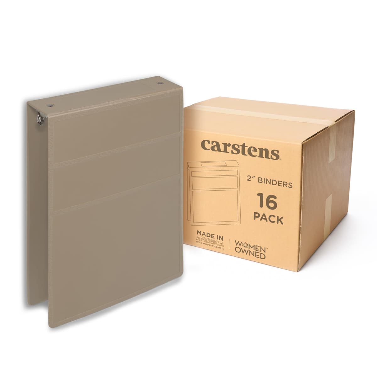 Carstens 2" Heavy Duty 3-Ring Binder Top Opening, Sand, 2-inch, Waterproof, Sin Bolsillos, 300 hojas (5875-3R) 5875-3RCS
