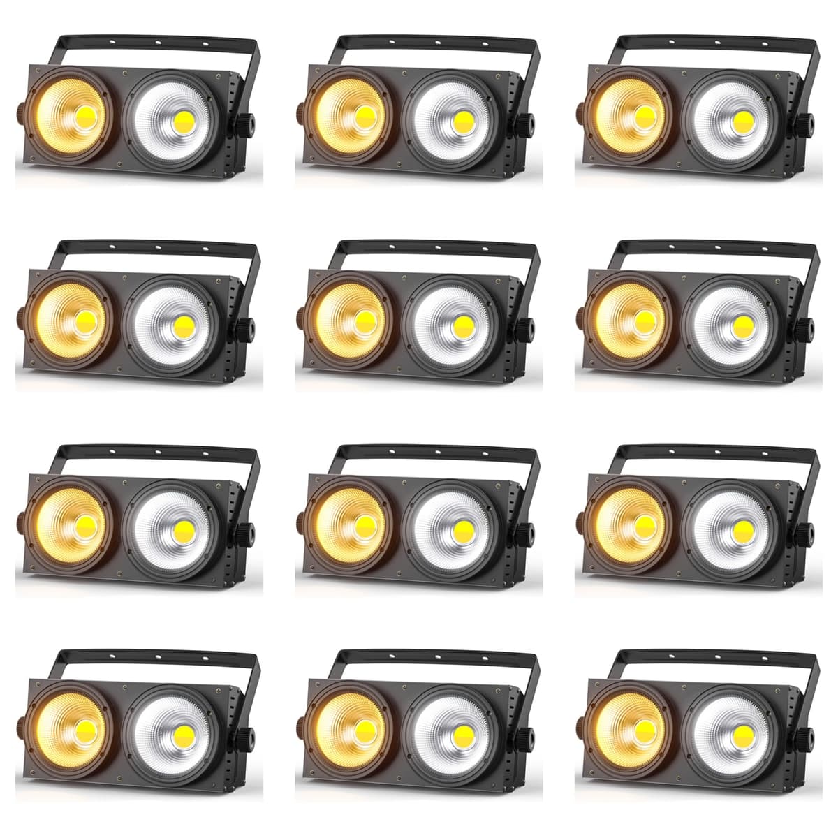 SEBRUANC 200W Blinder Stage Lights 2-in-1 COB Spotlights Warm & Cool White, Paquete de 12 ZQ01496X12