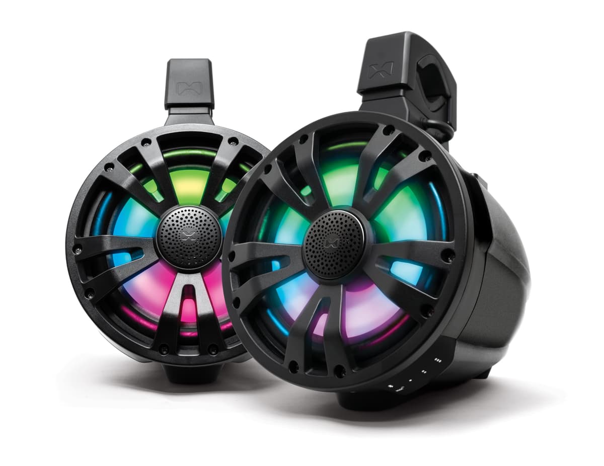 SoundExtreme TA8 ExtremeTower Powersports Marino Impermeable Sellado 8 pulgadas 2 Vías - 1 Bocina Amplificada con Bluetooth + 1 Bocina Pasiva (Negro) SEI-ETAMP7701