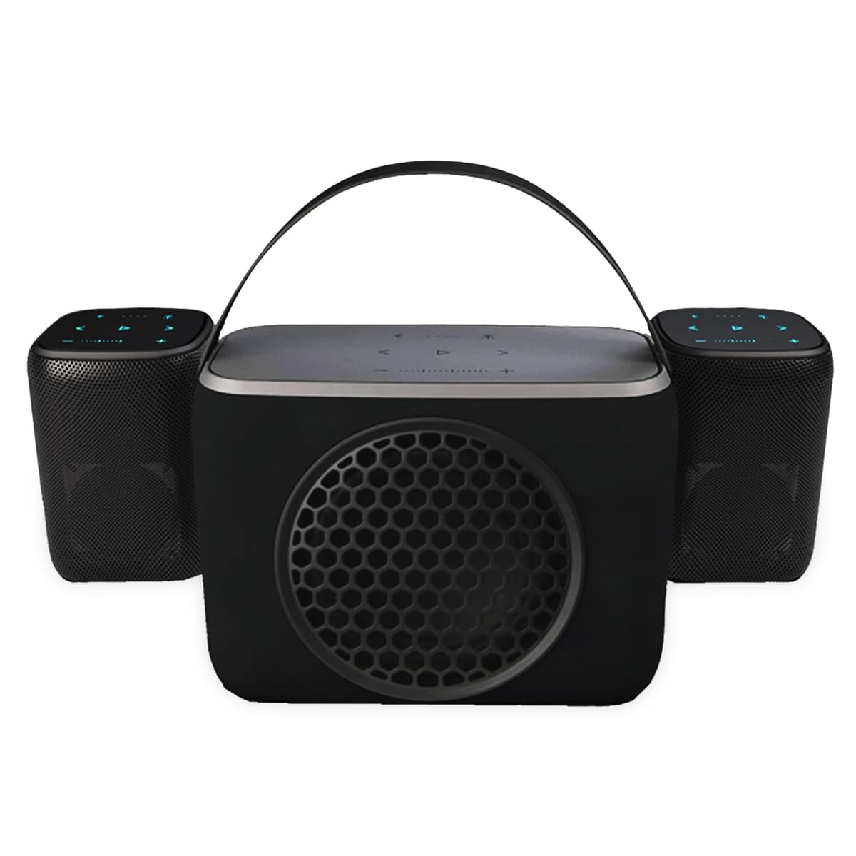 Rocksteady Stadium - Combo portátil Bluetooth 2.1 con subwoofer - Hasta 30 horas de batería y 100 ft de alcance
