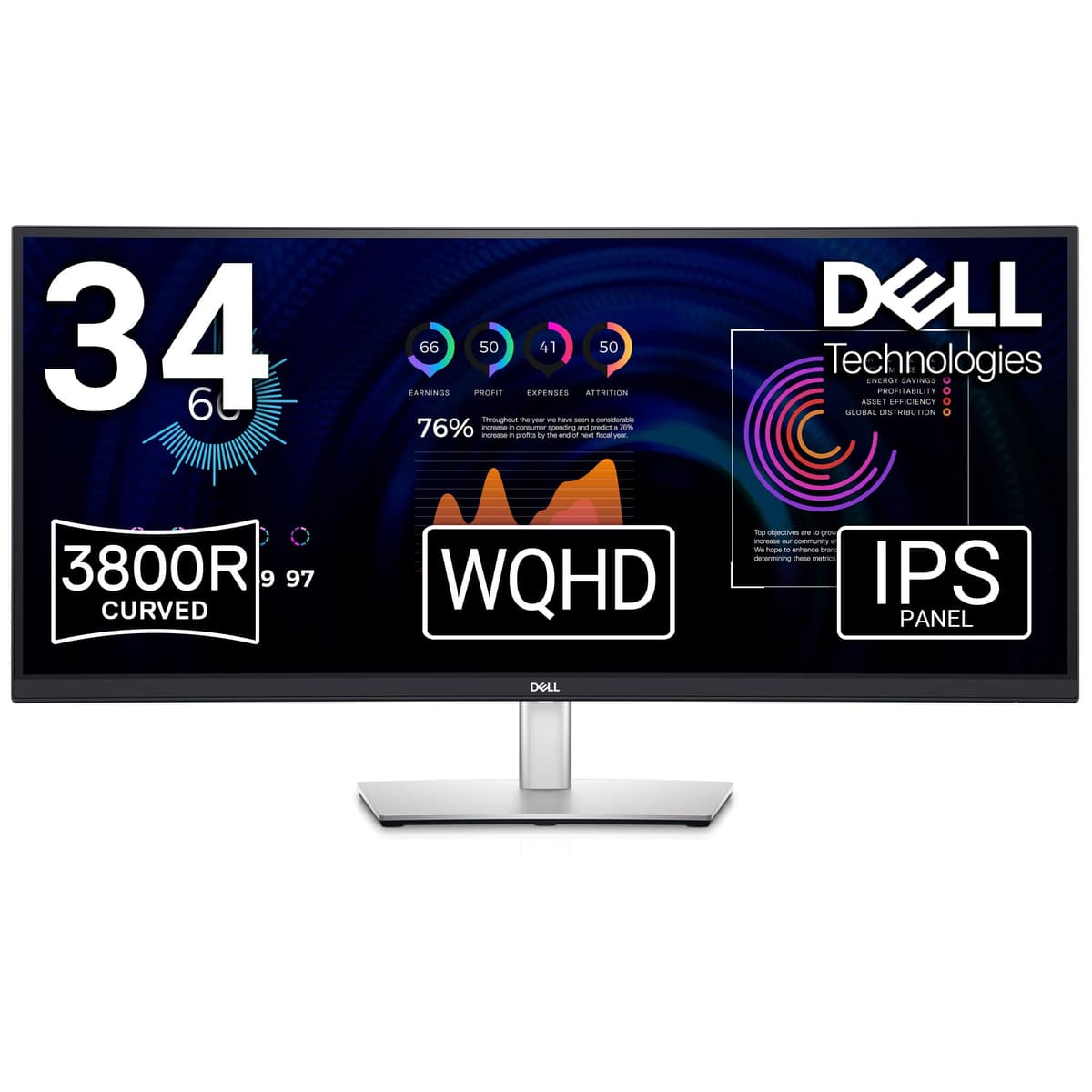 Dell P3424WE Monitor Curvo 34" USB-C Hub con 90W y WQHD 210-BGTY